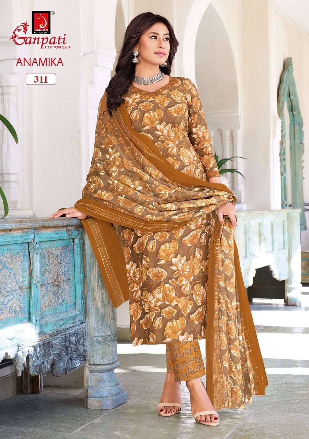 Ganpati Anamika Vol 3 Pure Cotton Kurti Pant Dupatta Set _ Surat Wholesale Market 12 Pcs Catalog 