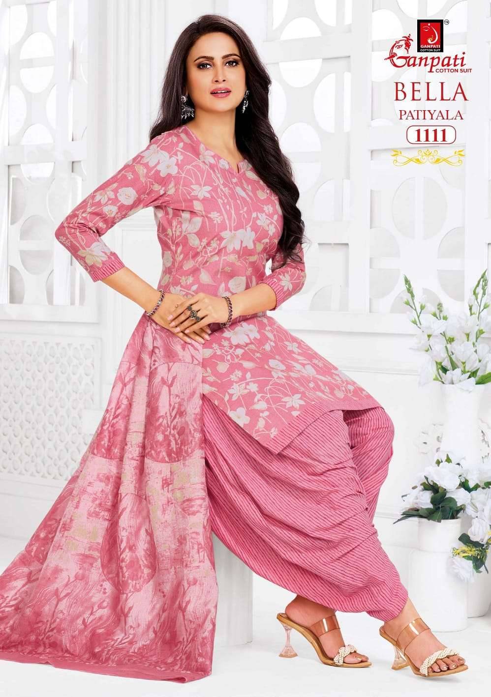 Ganpati Bella Patiyala Vol 11 Pure Cotton Dress Material 12 Pcs Catalog
