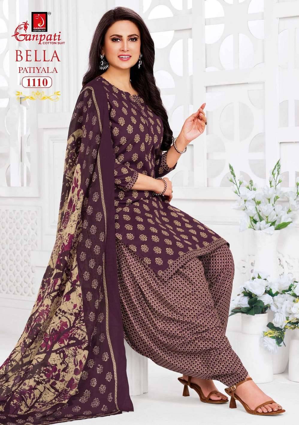 Ganpati Bella Patiyala Vol 11 Pure Cotton Dress Material 12 Pcs Catalog