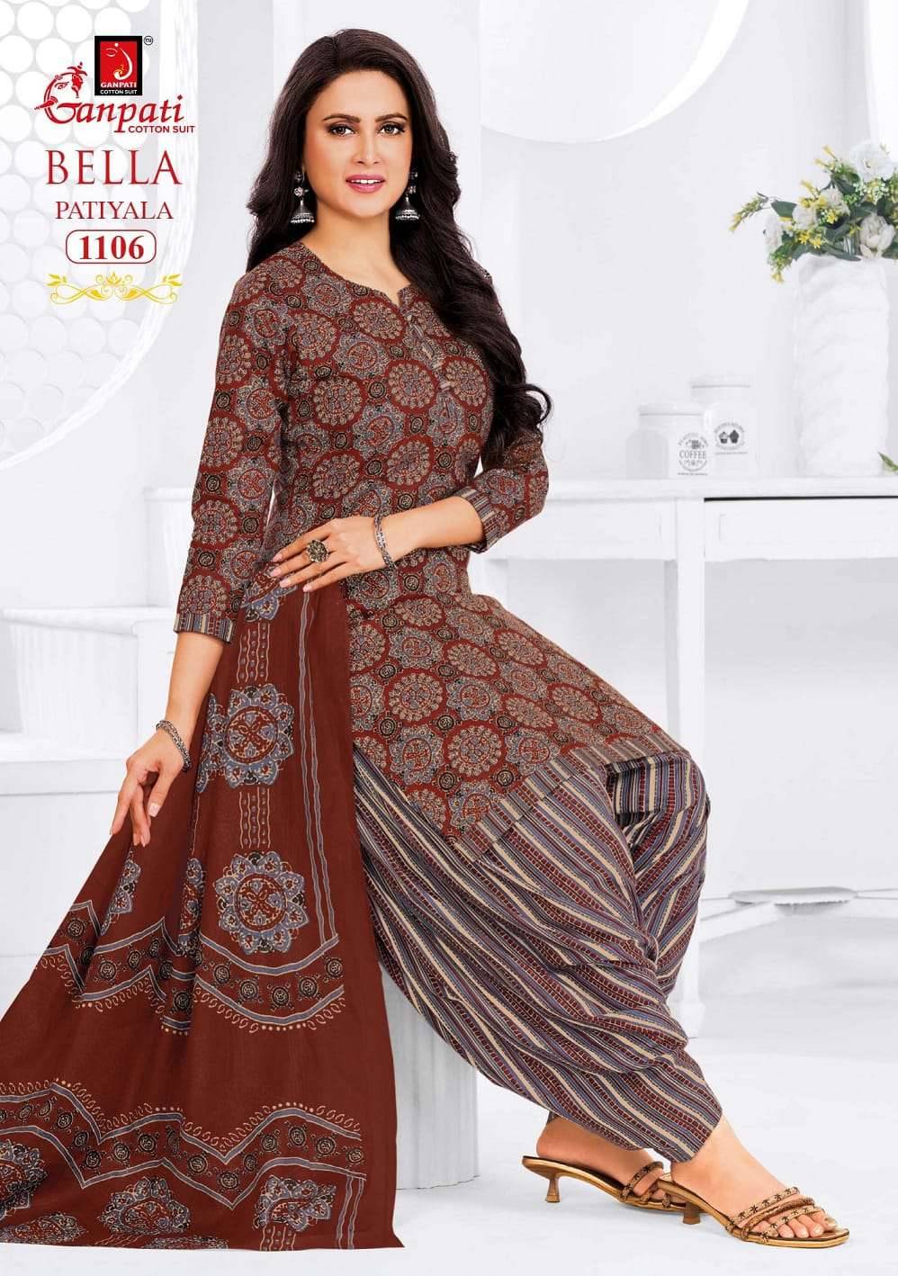 Ganpati Bella Patiyala Vol 11 Pure Cotton Readymade Suit 12 Pcs Catalog