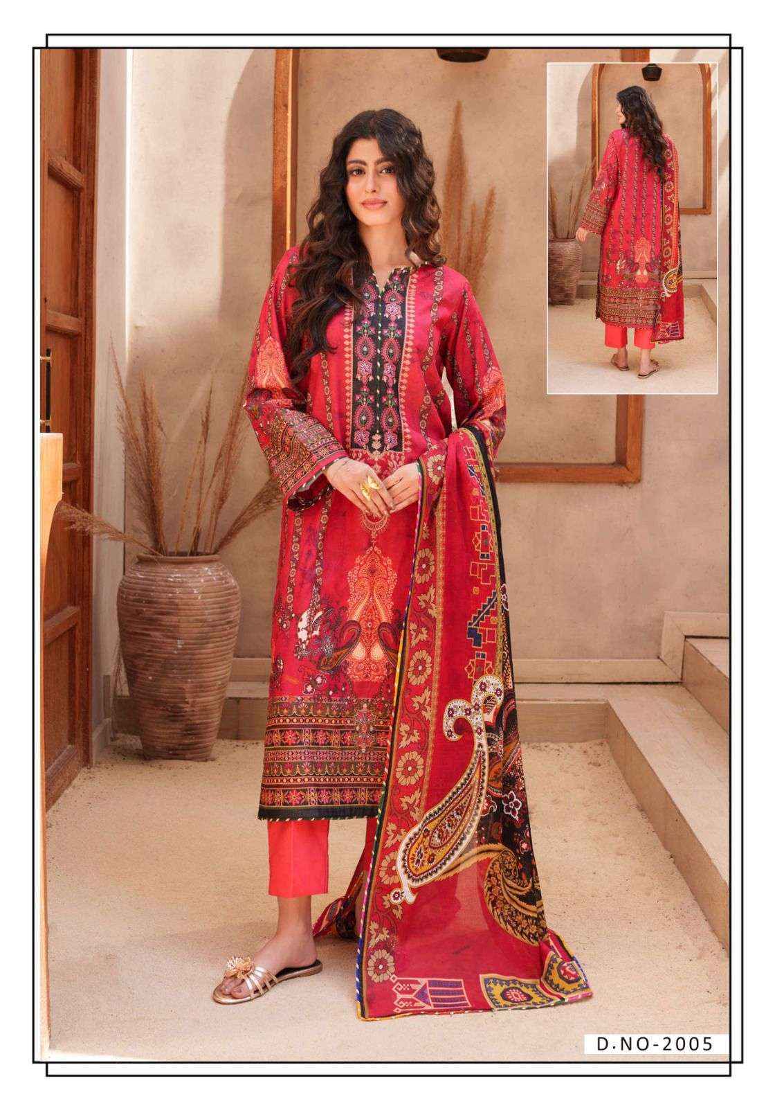 Hala Rang E Bahar Vol 2 Pakistani Print Cotton Salwar Kameez _ Surat Wholesale Market Price ( 6 Pcs Catalog )