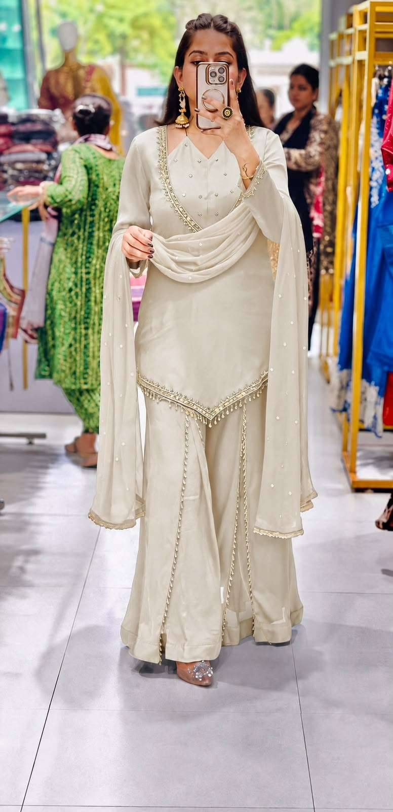 JF 054 SILK BEAUTIFUL DESIGNER LOOK PARTY WEAR LADIES SUIT