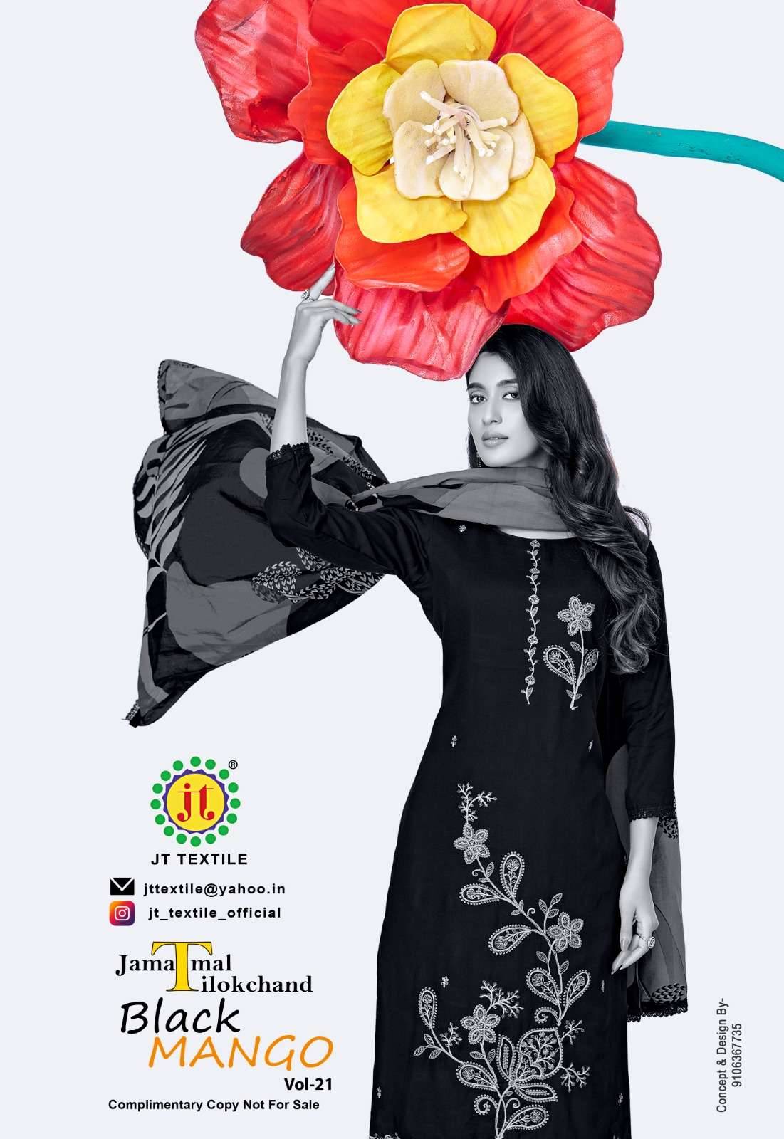 Jt Black Mango Vol 21 Fancy Rayon Salwar Kameez 5 Pcs Catalog 