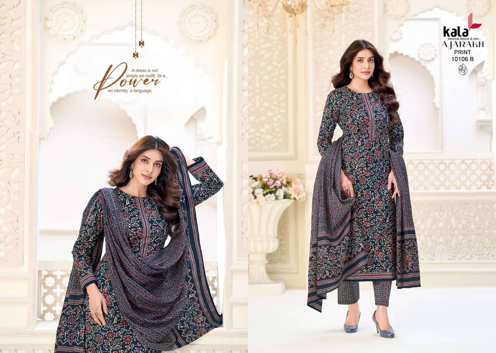 Kala Ajarakh Vol 1 Pure Cotton Unstitch Dress Material 12 Pcs Catalog