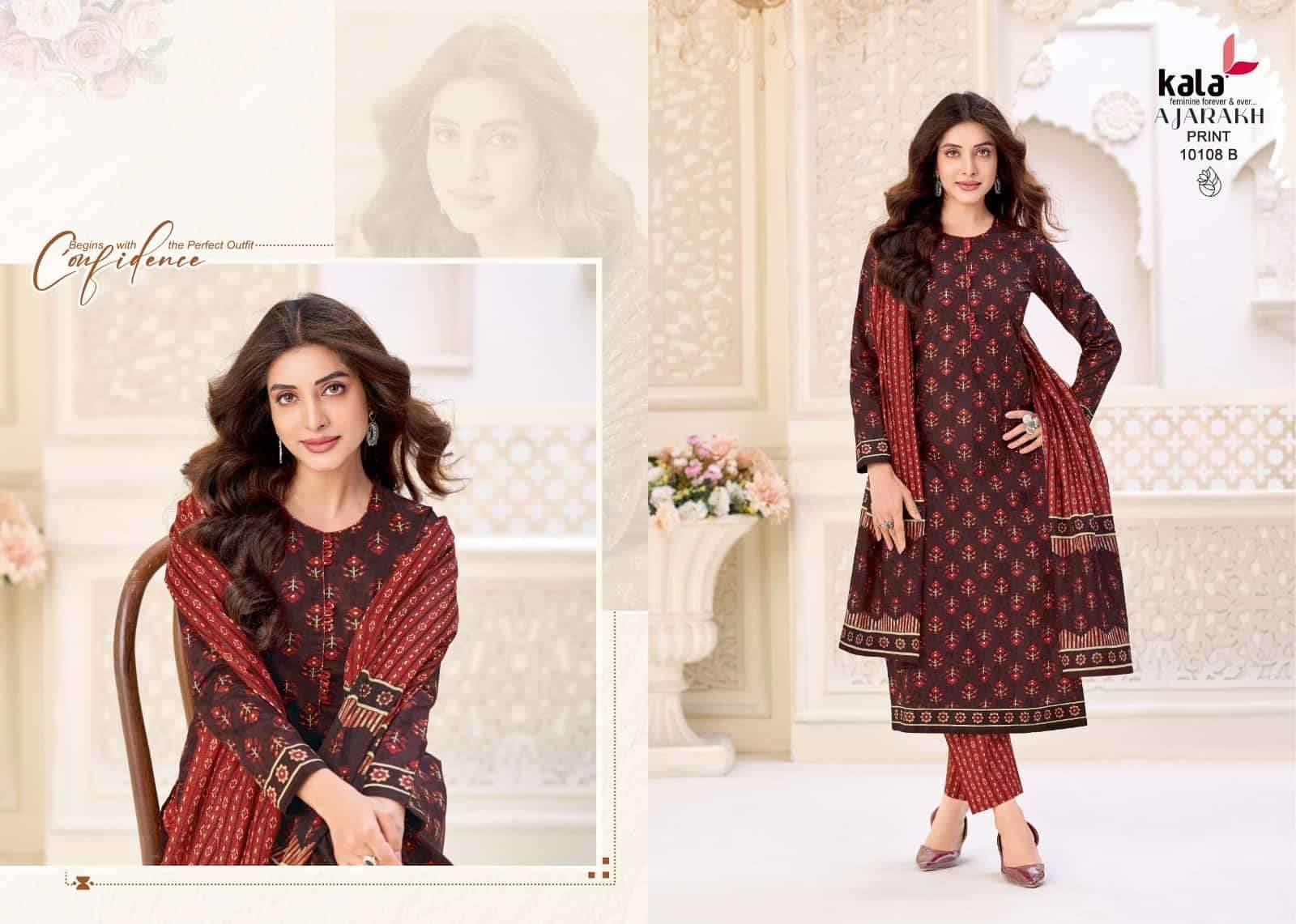 Kala Ajarakh Vol 1 Pure Cotton Unstitch Dress Material 12 Pcs Catalog