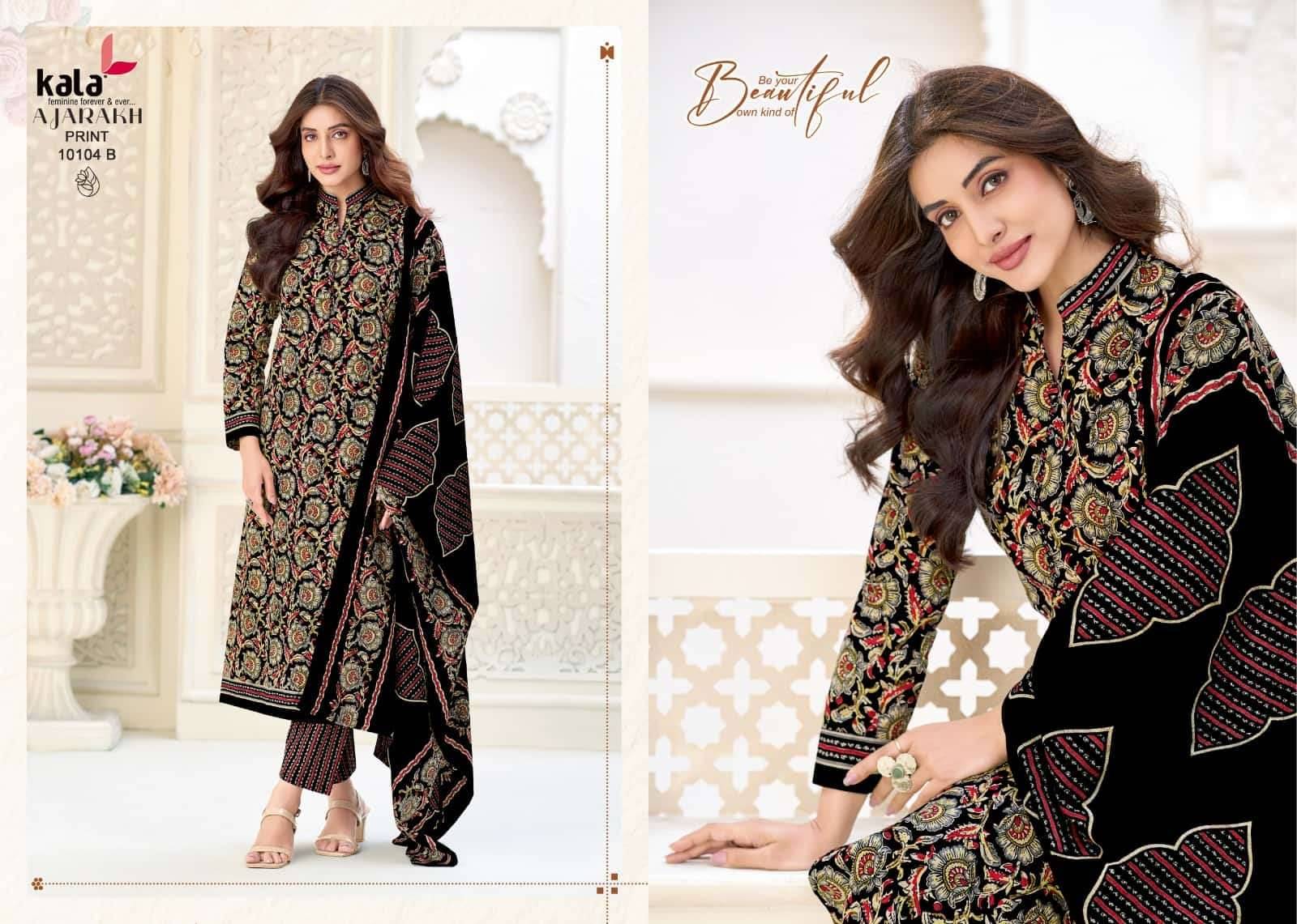 Kala Ajarakh Vol 1 Pure Cotton Unstitch Dress Material 12 Pcs Catalog