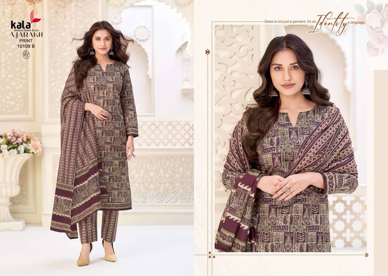 Kala Ajarakh Vol 1 Pure Cotton Unstitch Dress Material 12 Pcs Catalog