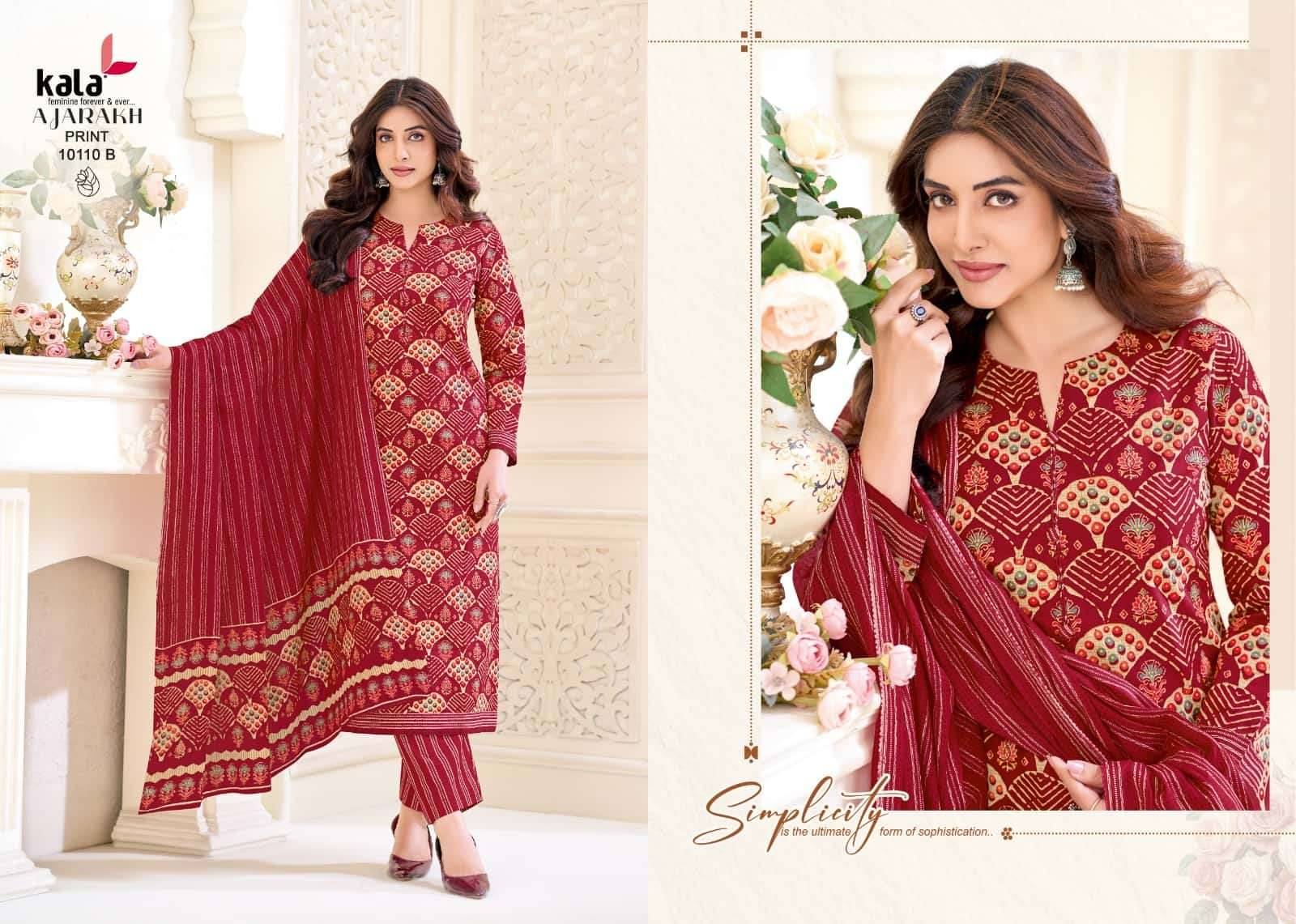 Kala Ajarakh Vol 1 Pure Cotton Unstitch Dress Material 12 Pcs Catalog