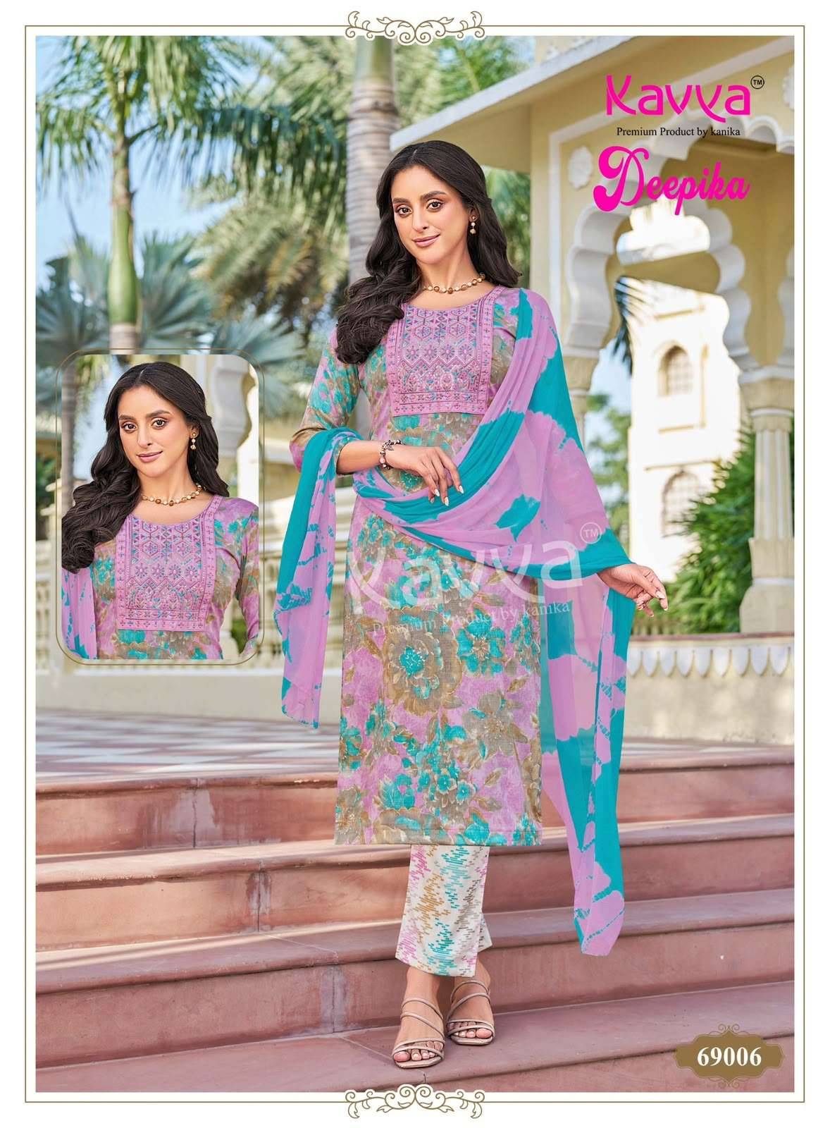 Kavya Deepika Vol 69 Readymade Kurti Pant Dupatta Set 10 Pcs Catalog 