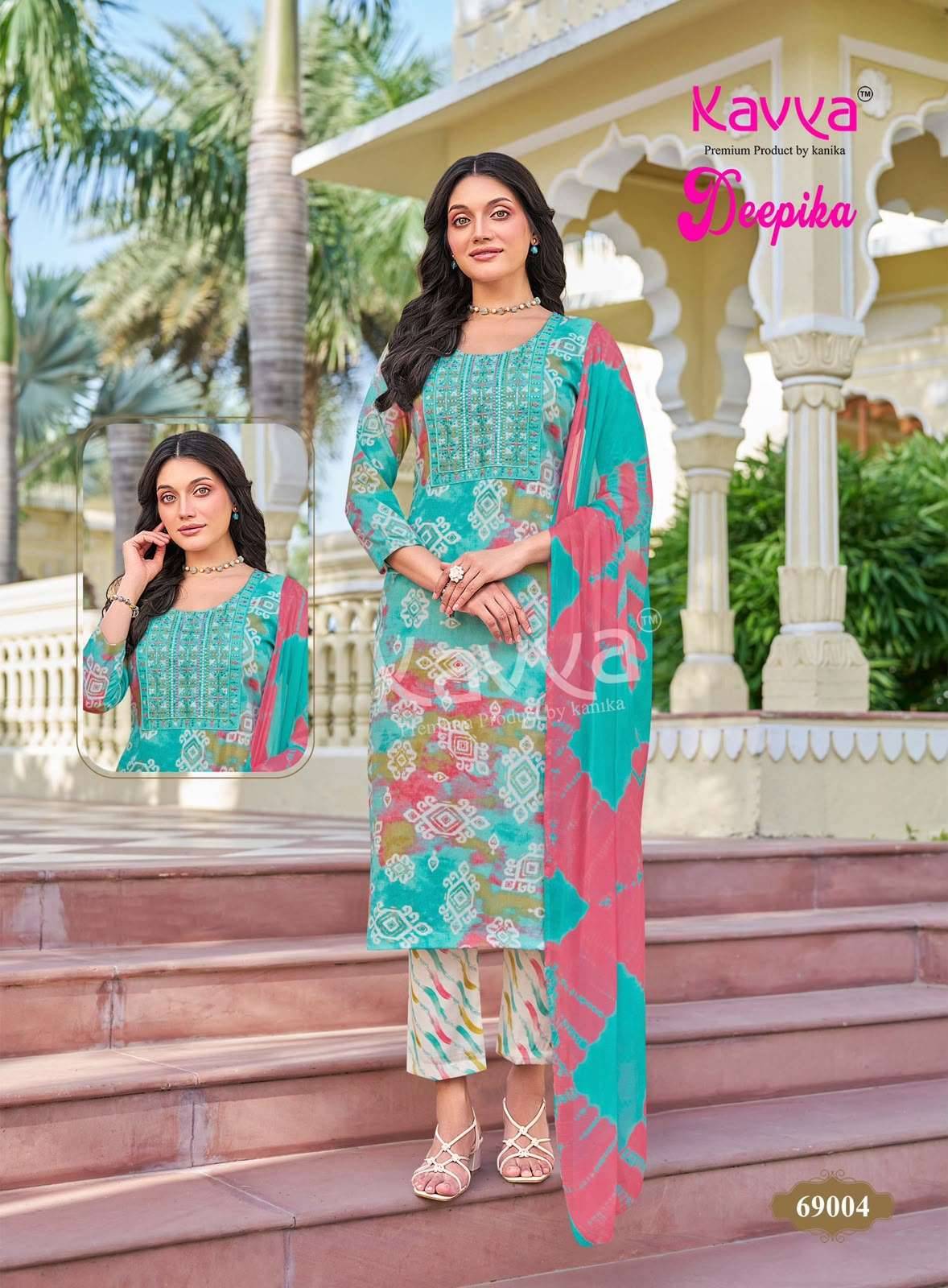 Kavya Deepika Vol 69 Readymade Kurti Pant Dupatta Set 10 Pcs Catalog 