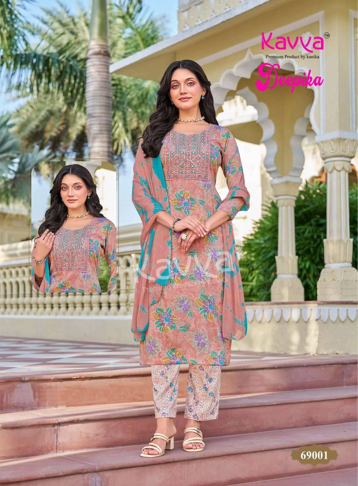 Kavya Deepika Vol 69 Readymade Kurti Pant Dupatta Set 10 Pcs Catalog 