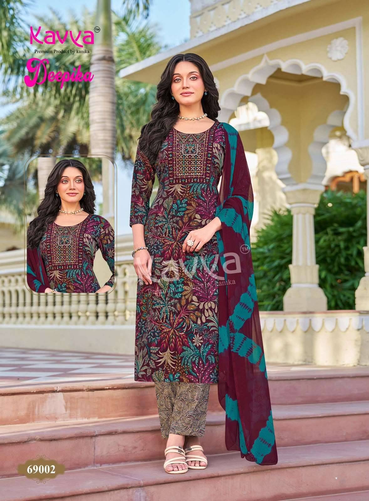 Kavya Deepika Vol 69 Readymade Kurti Pant Dupatta Set 10 Pcs Catalog 