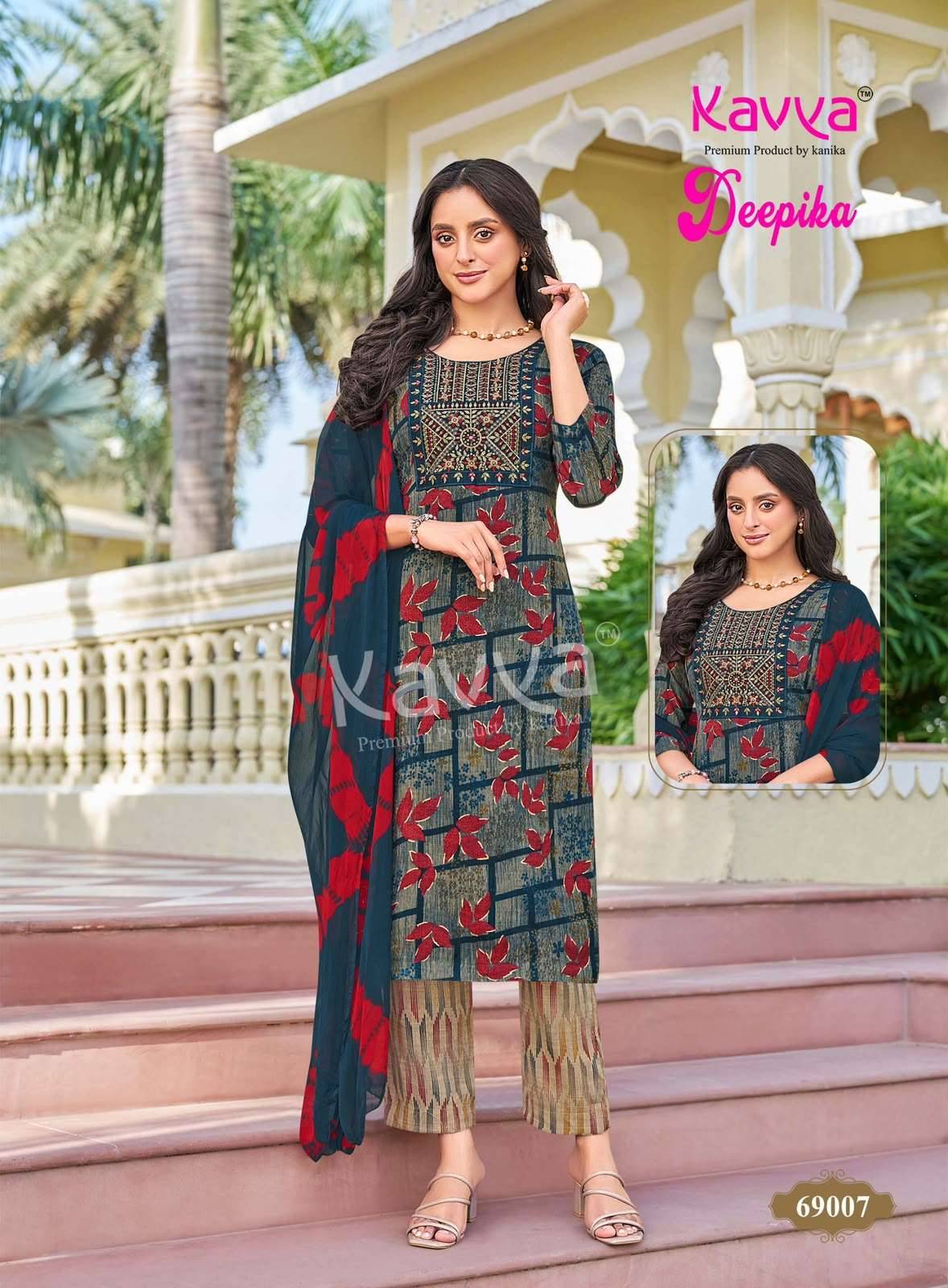 Kavya Deepika Vol 69 Readymade Kurti Pant Dupatta Set 10 Pcs Catalog 
