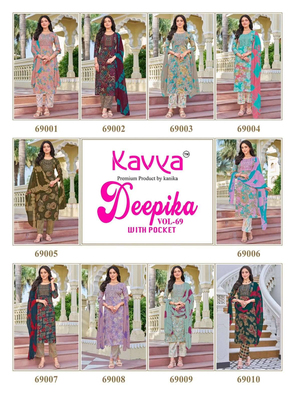 Kavya Deepika Vol 69 Readymade Kurti Pant Dupatta Set 10 Pcs Catalog 