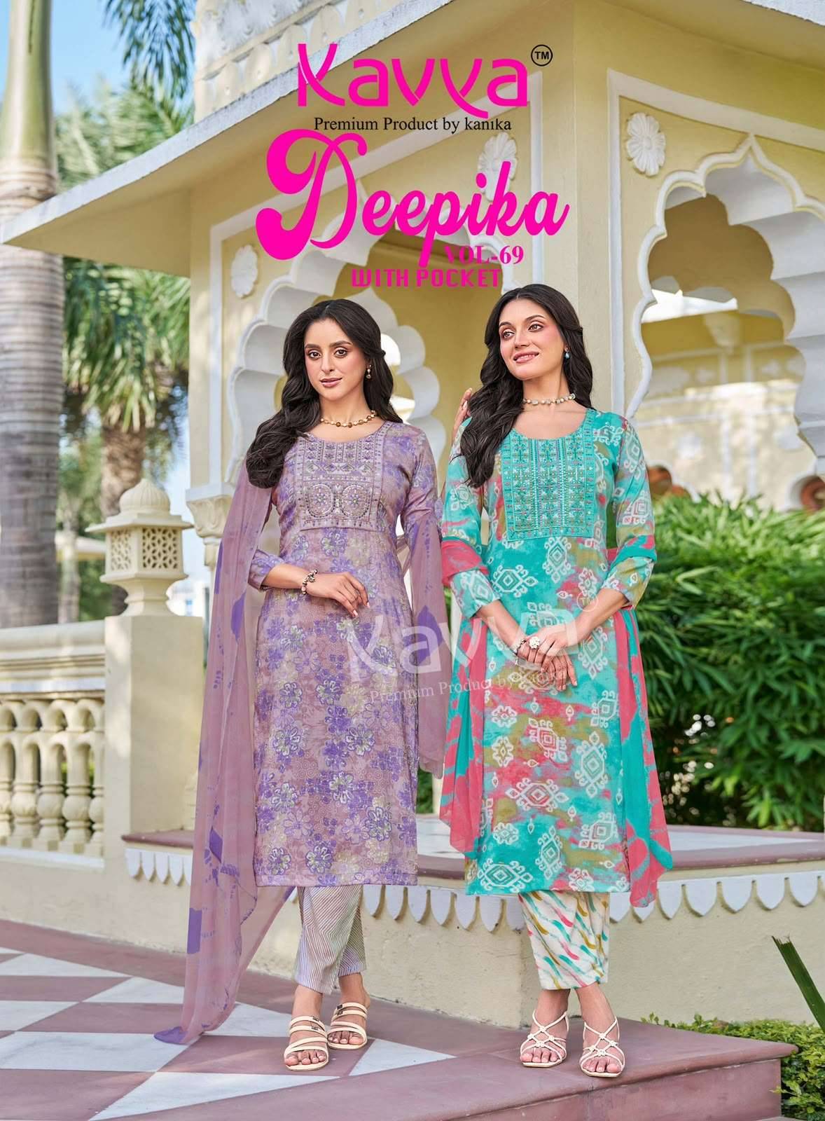 Kavya Deepika Vol 69 Readymade Kurti Pant Dupatta Set 10 Pcs Catalog 