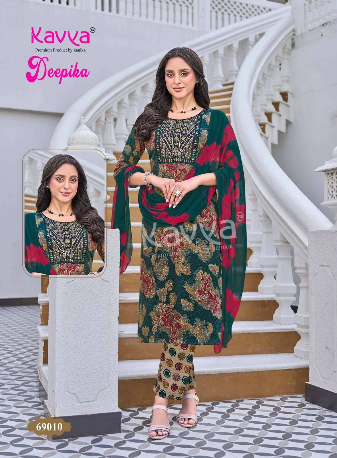 Kavya Deepika Vol 69 Readymade Kurti Pant Dupatta Set 10 Pcs Catalog 