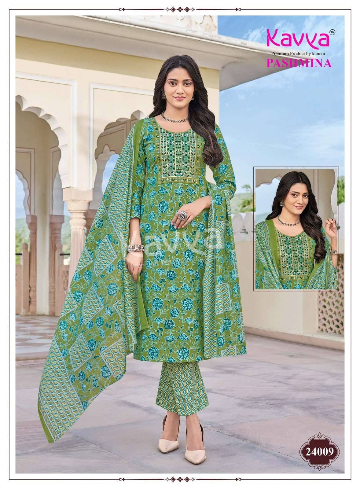Kavya Pashmina Vol 24 Premium Cotton 3 Pec Set _ Surat Wholesale Market 10 Pcs Catalog 