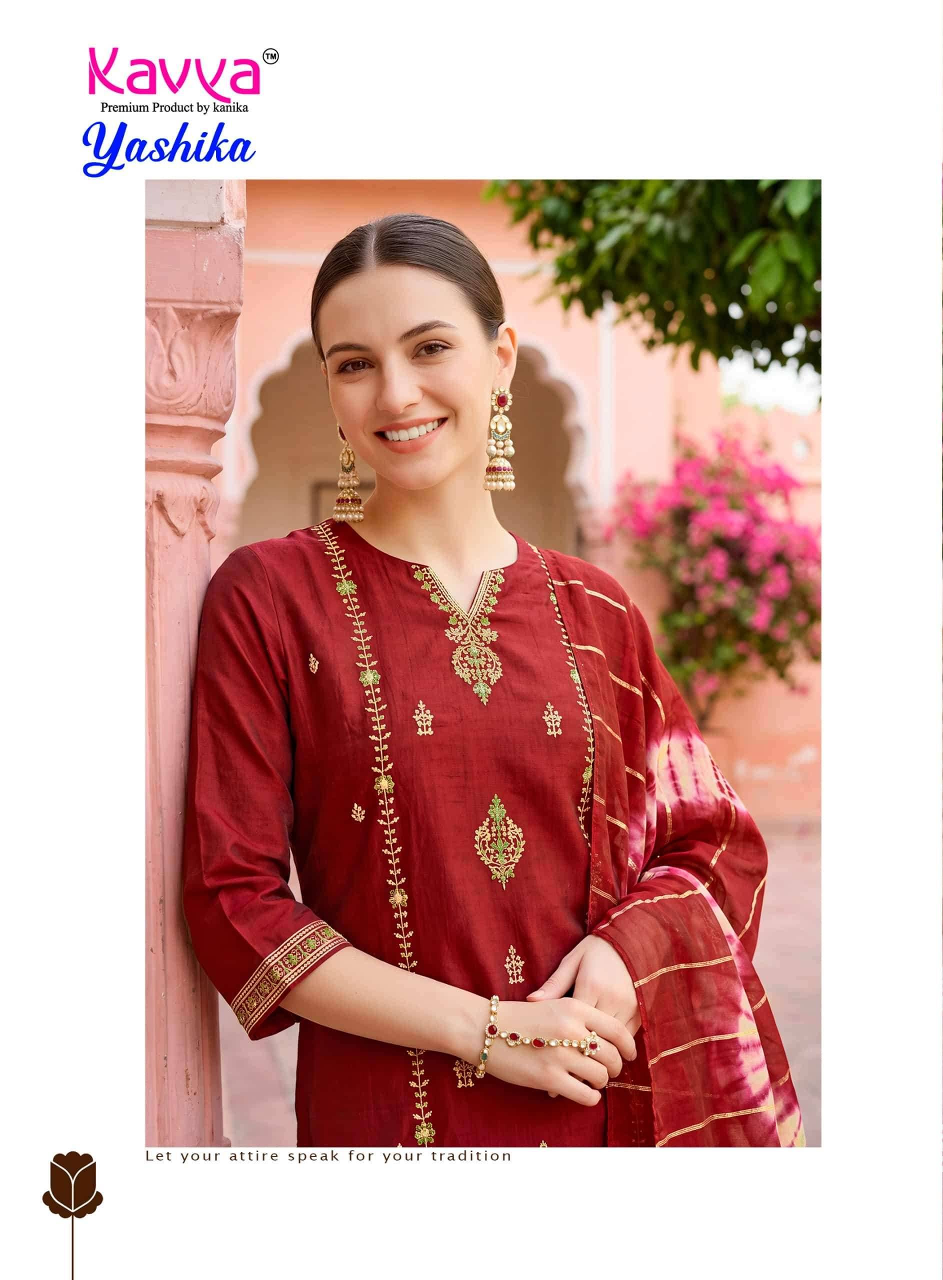 Kavya Yashika Vol 4 Fancy Kurti Pant Dupatta Set 10 Pcs Catalog 
