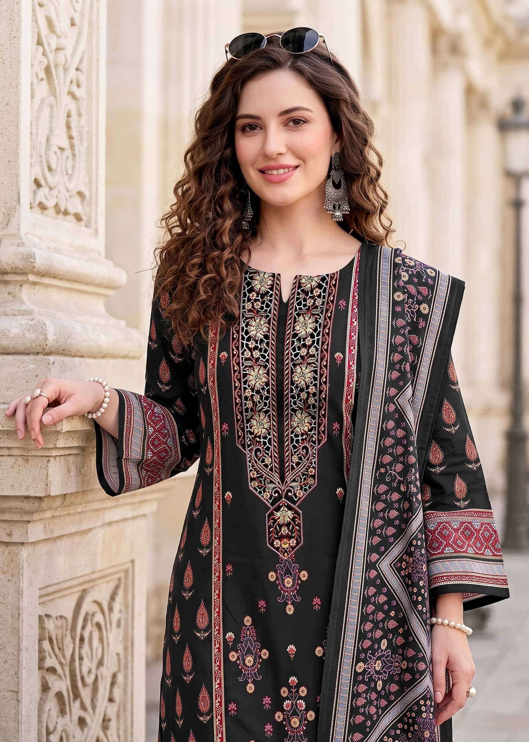 Kavyakala Needle Wonder Fancy Cotton Salwar Kameez  6 Pcs Catalog 