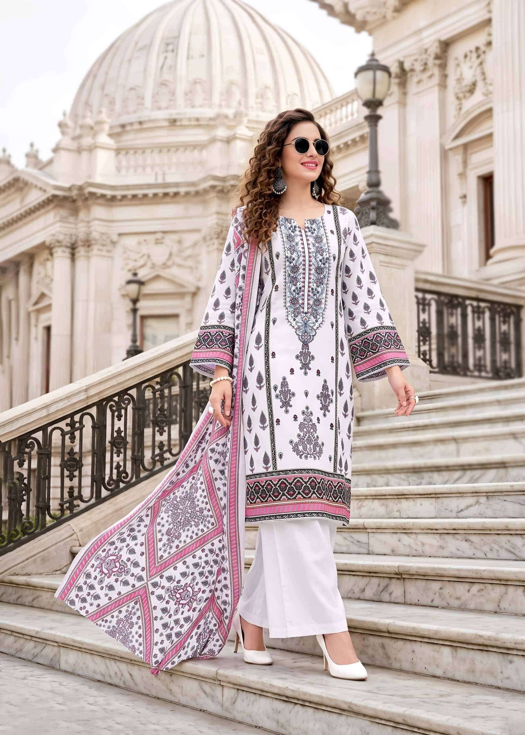 Kavyakala Needle Wonder Fancy Cotton Salwar Kameez  6 Pcs Catalog 