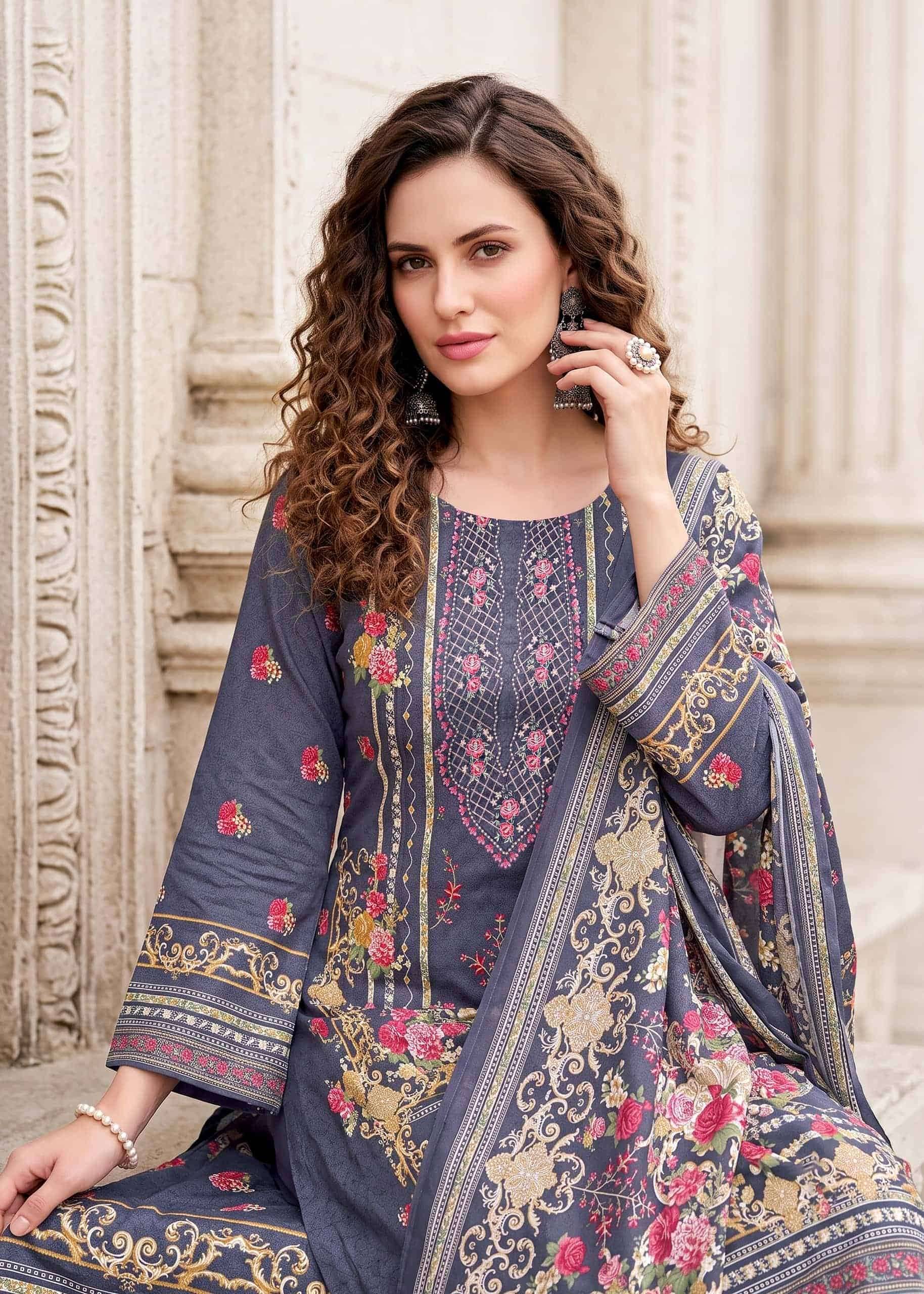 Kavyakala Needle Wonder Fancy Cotton Salwar Kameez  6 Pcs Catalog 