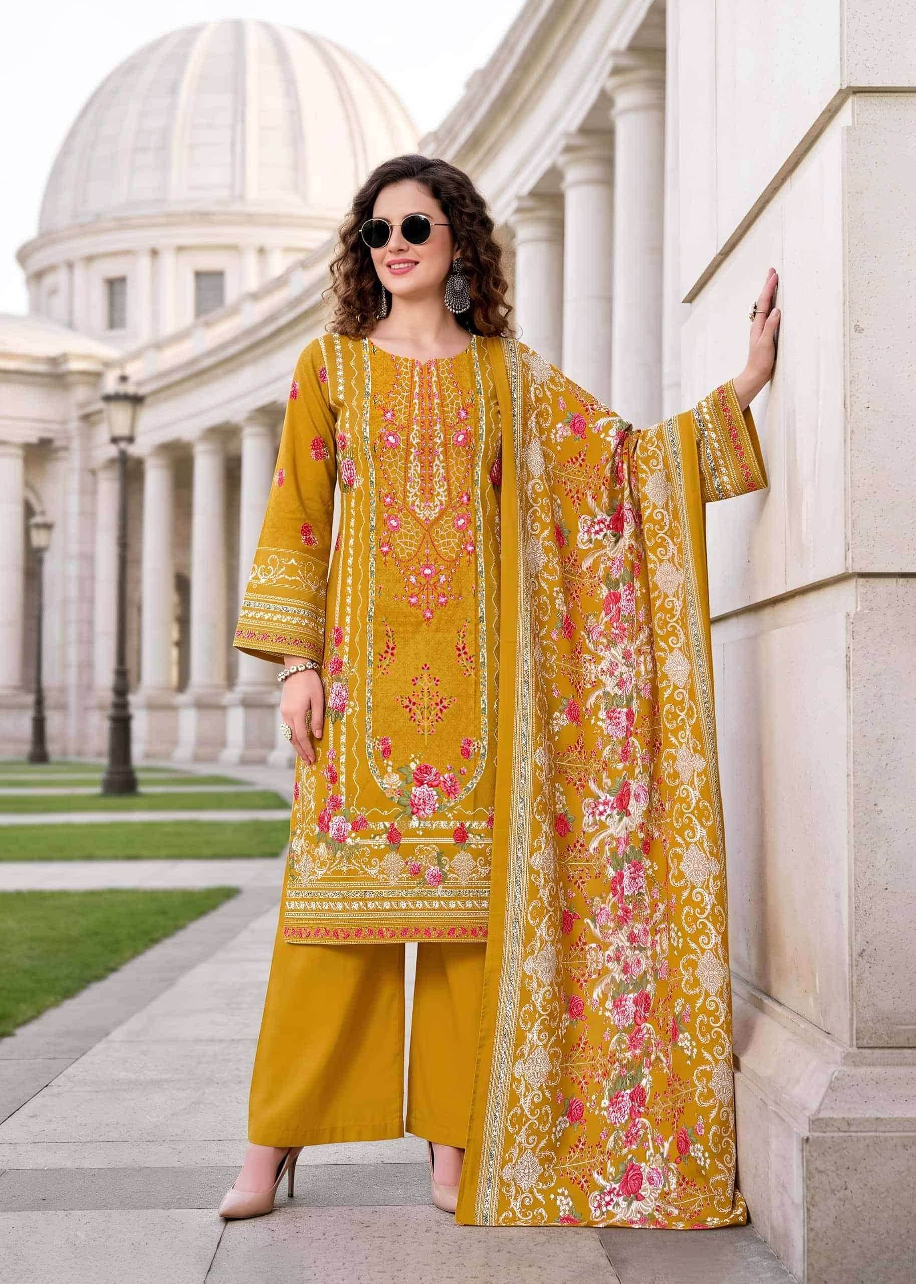 Kavyakala Needle Wonder Fancy Cotton Salwar Kameez  6 Pcs Catalog 