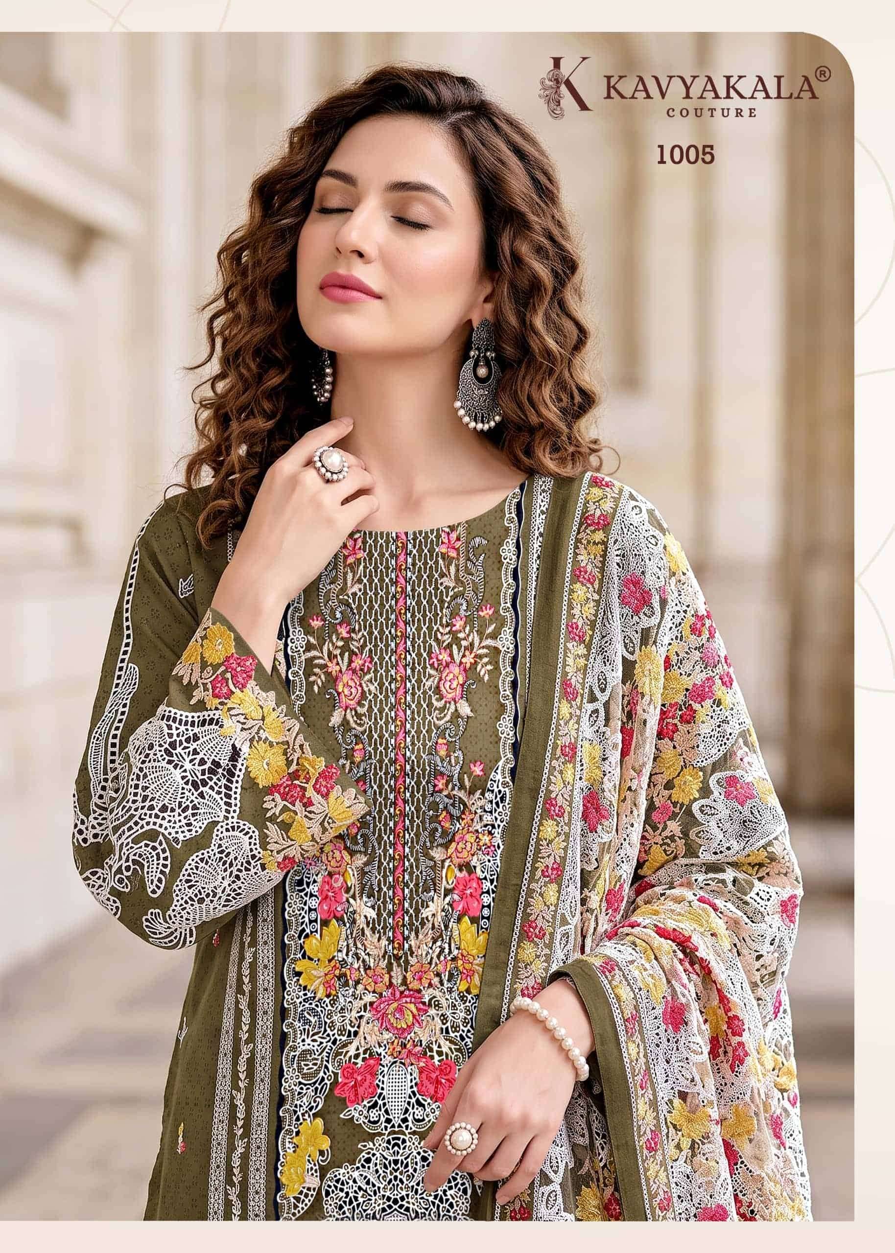 Kavyakala Needle Wonder Fancy Cotton Salwar Kameez  6 Pcs Catalog 