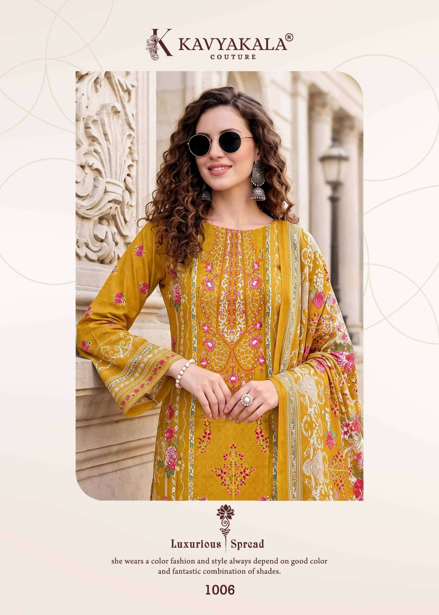 Kavyakala Needle Wonder Fancy Cotton Salwar Kameez  6 Pcs Catalog 