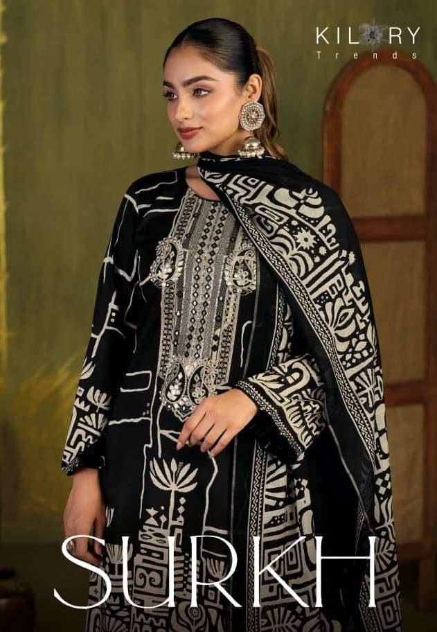 Kilory Surkh Pure Gajji Silk Ladies Salwar Kameez _ Surat Wholesale Market 4 Pcs Catalog 