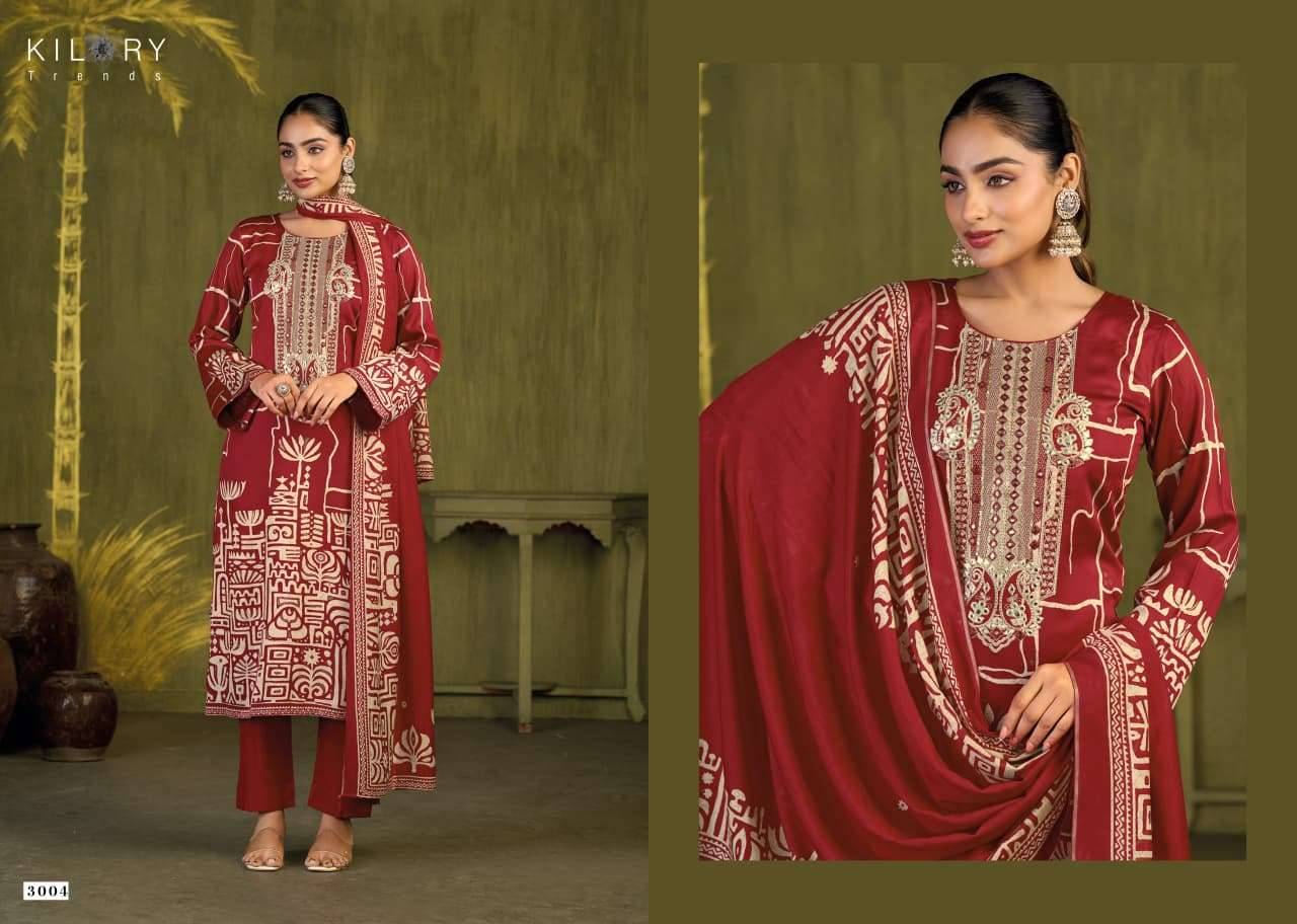 Kilory Surkh Pure Gajji Silk Ladies Salwar Kameez _ Surat Wholesale Market 4 Pcs Catalog 