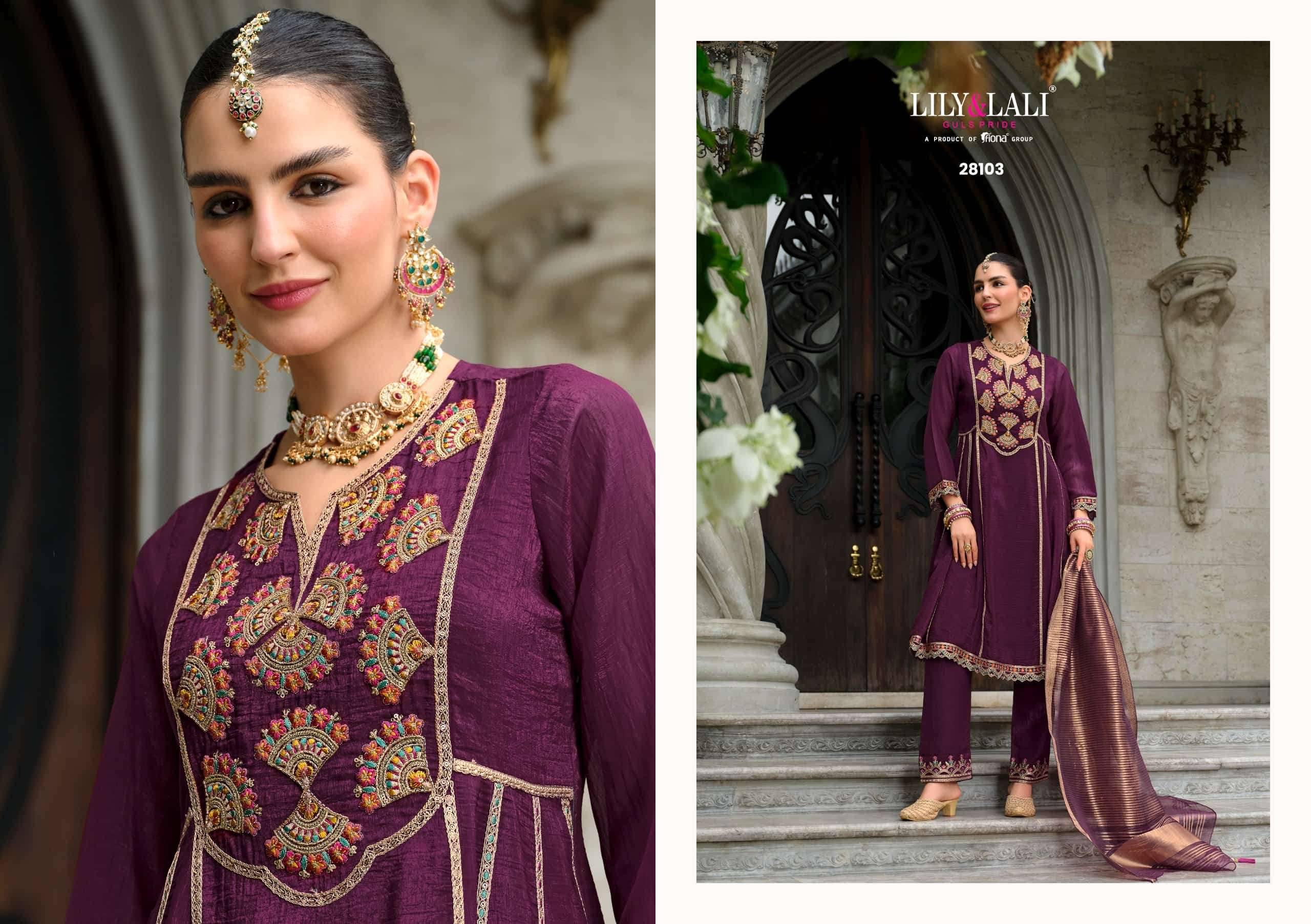 Lily And Lali Karwa Anarkali 2025 Edition Readymade Designer 3 Piece Dress 4 Pcs Catalog 