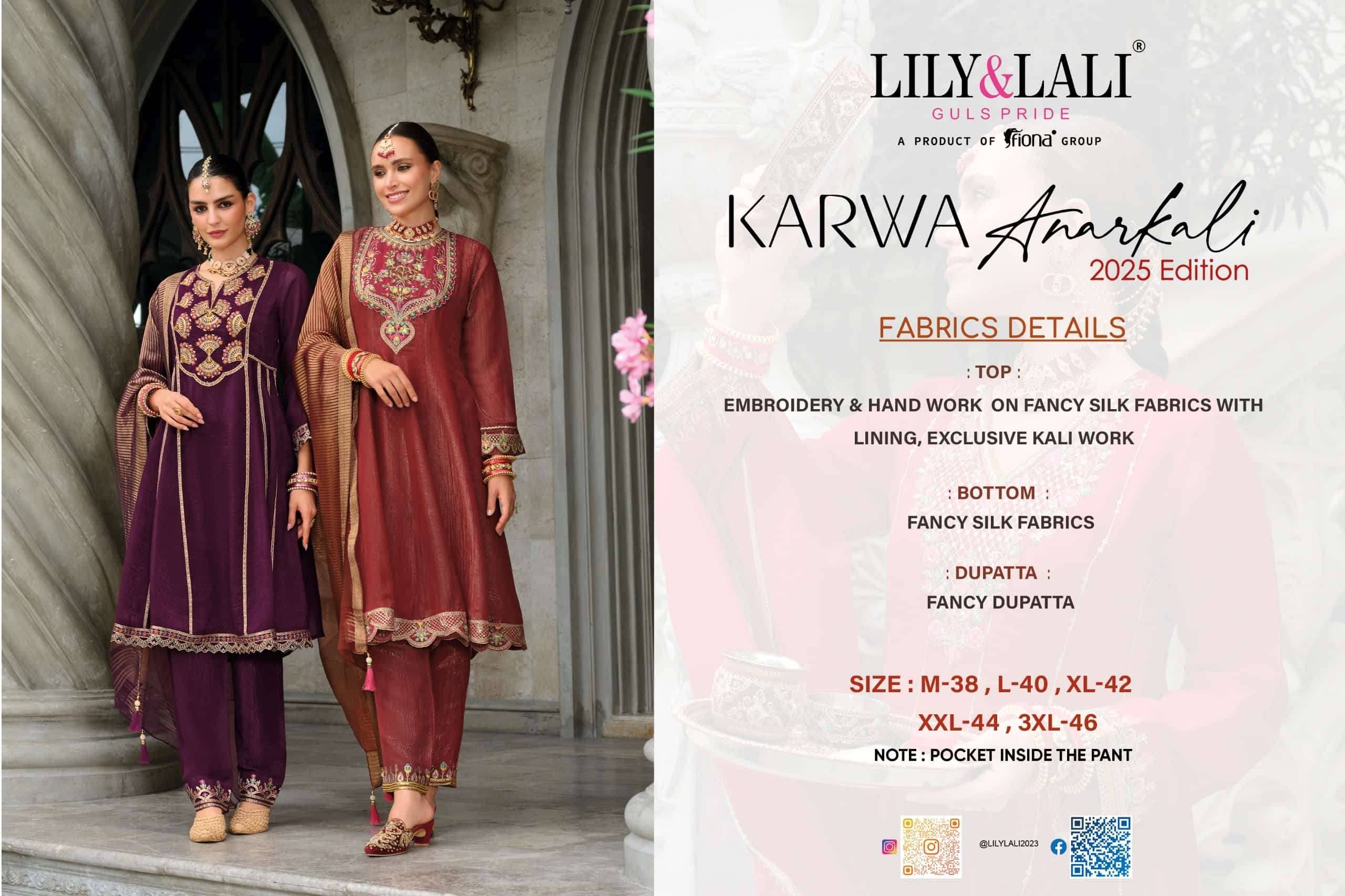 Lily And Lali Karwa Anarkali 2025 Edition Readymade Designer 3 Piece Dress 4 Pcs Catalog 