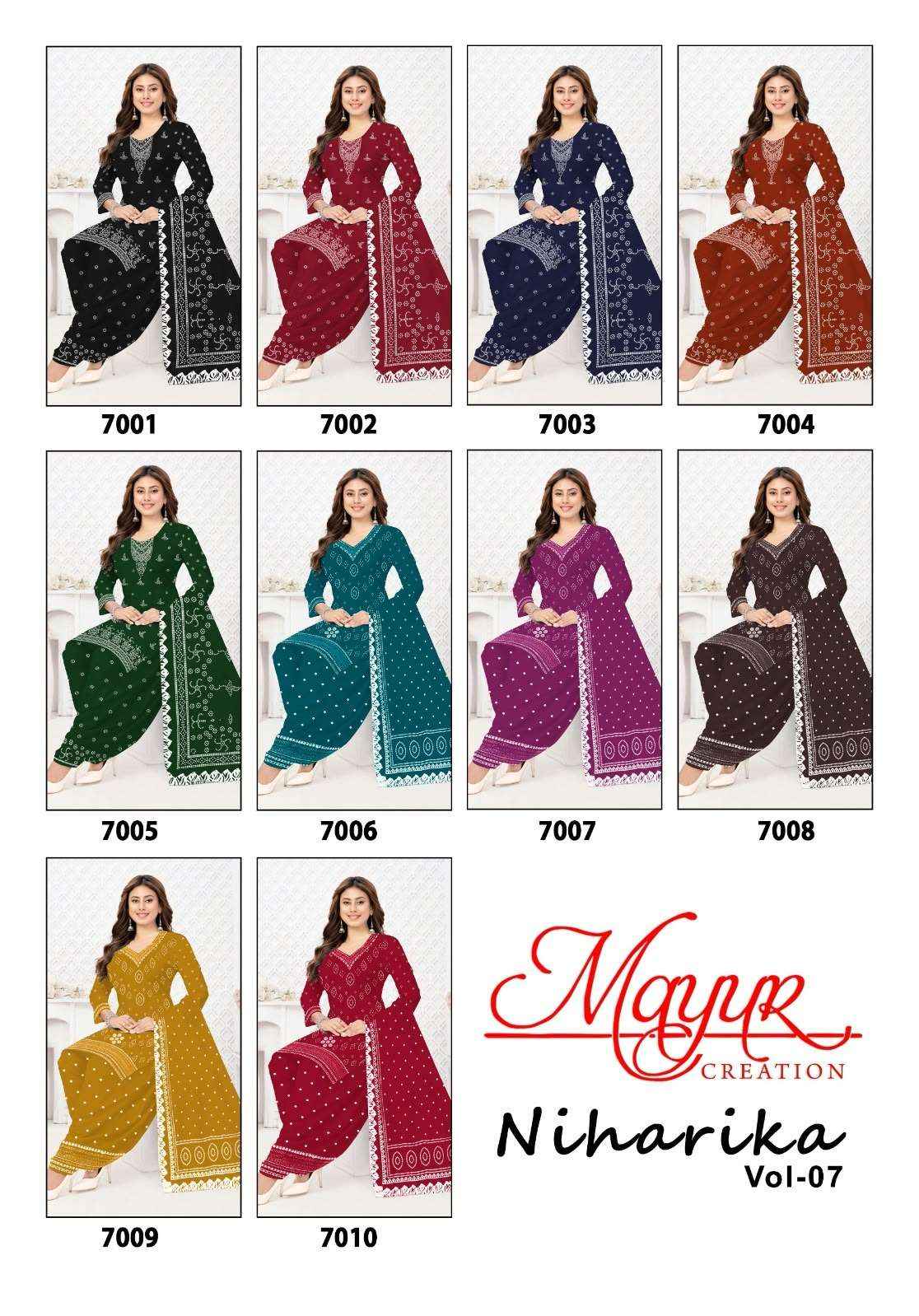 Mayur Niharika Vol 7 Pure Cotton Salwar Kameez _ Surat Wholesale Market Price  ( 10 Pcs Catalog )