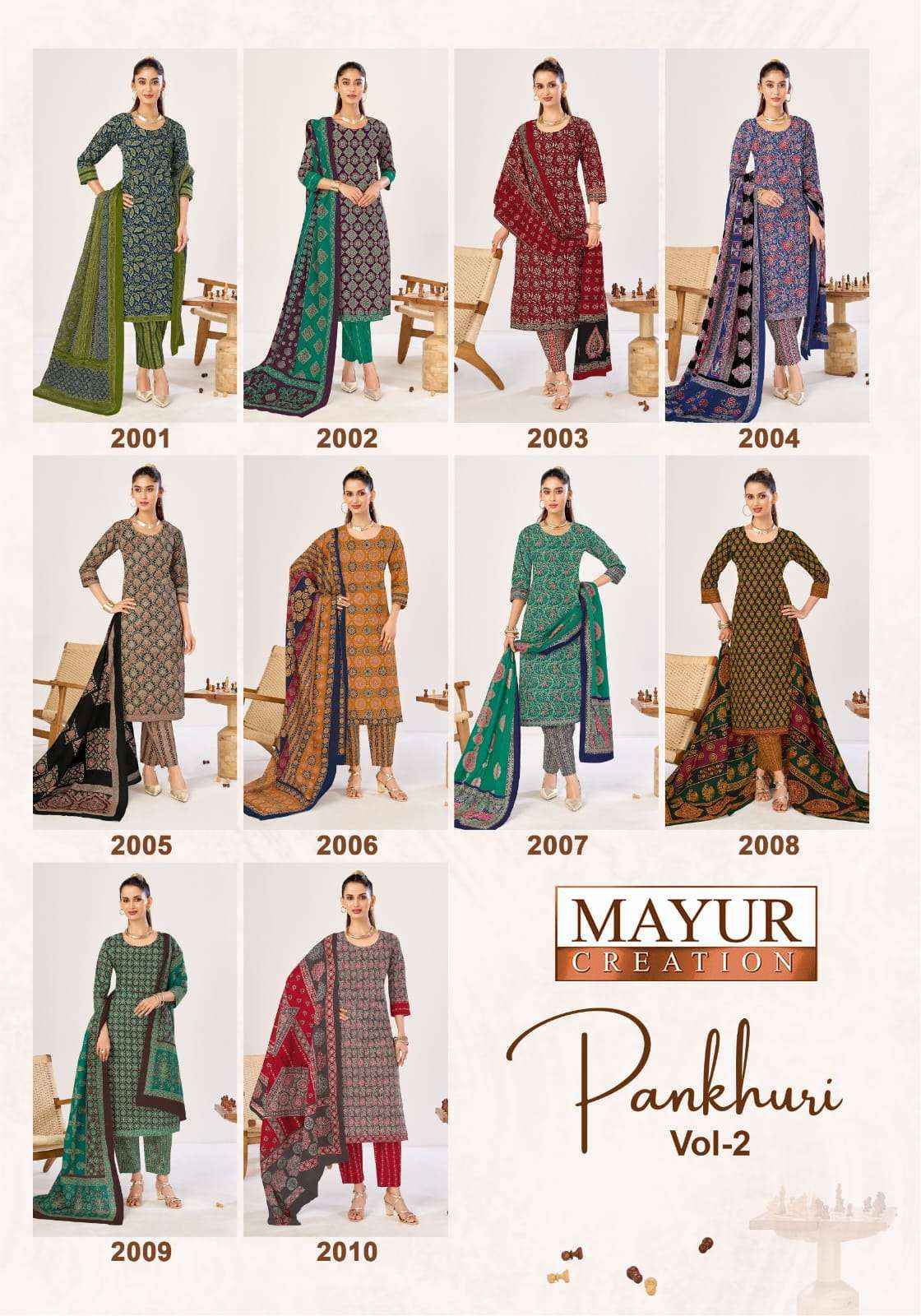 Mayur Pankhuri Vol 2 Pure Cotton Dress Material 10 pcs Catalogue