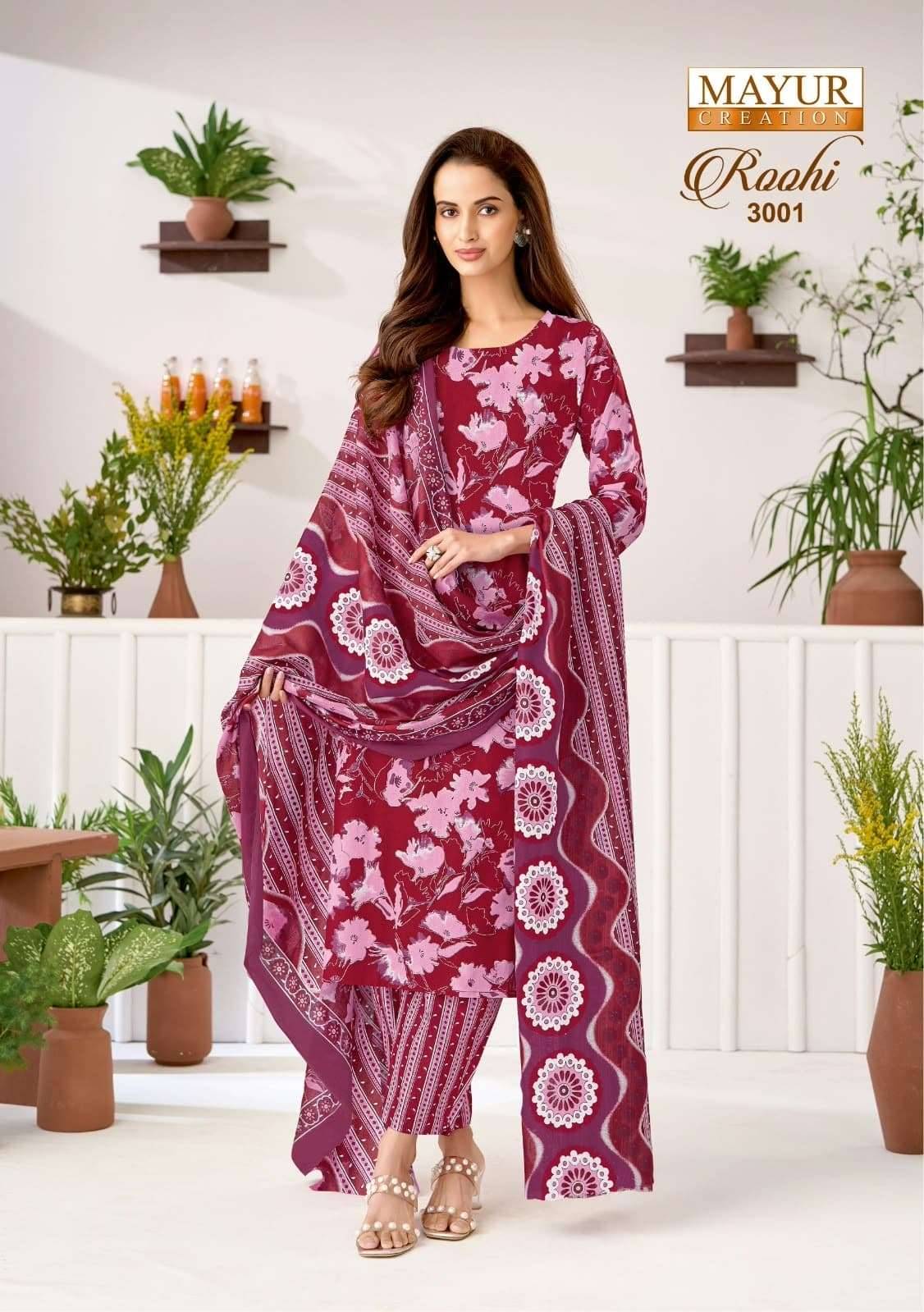 Mayur Roohi Vol 3 Pure Cotton Dress Material 10 Pcs Catalog