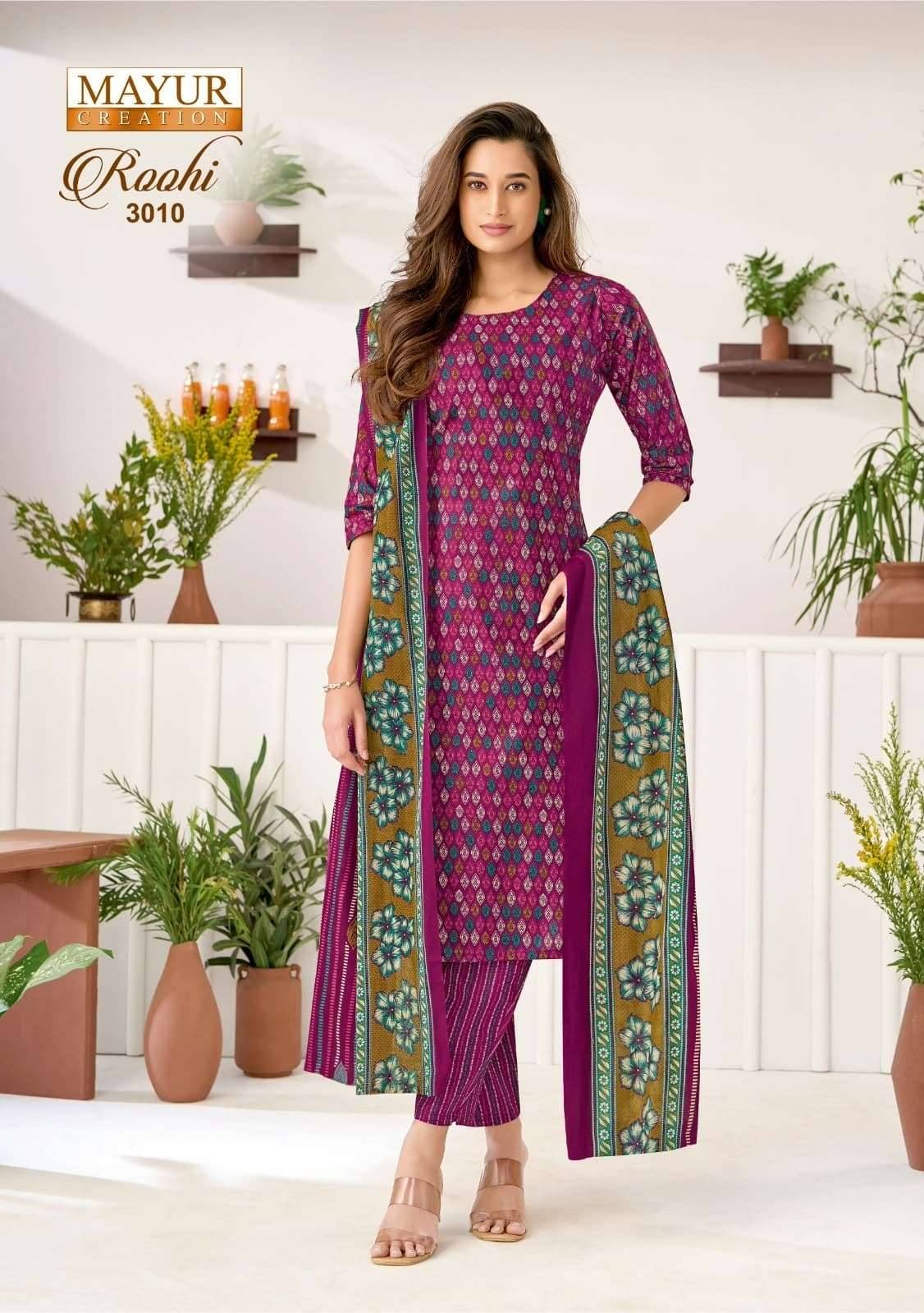 Mayur Roohi Vol 3 Pure Cotton Dress Material 10 Pcs Catalog