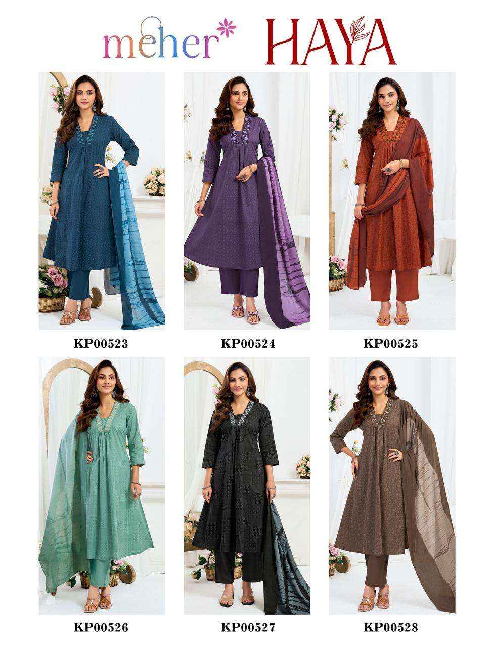 Meher Haya Readymade Fancy 3 Pec Pair Set _ Surat Wholesale Market Price ( 6 Pcs Catalog )