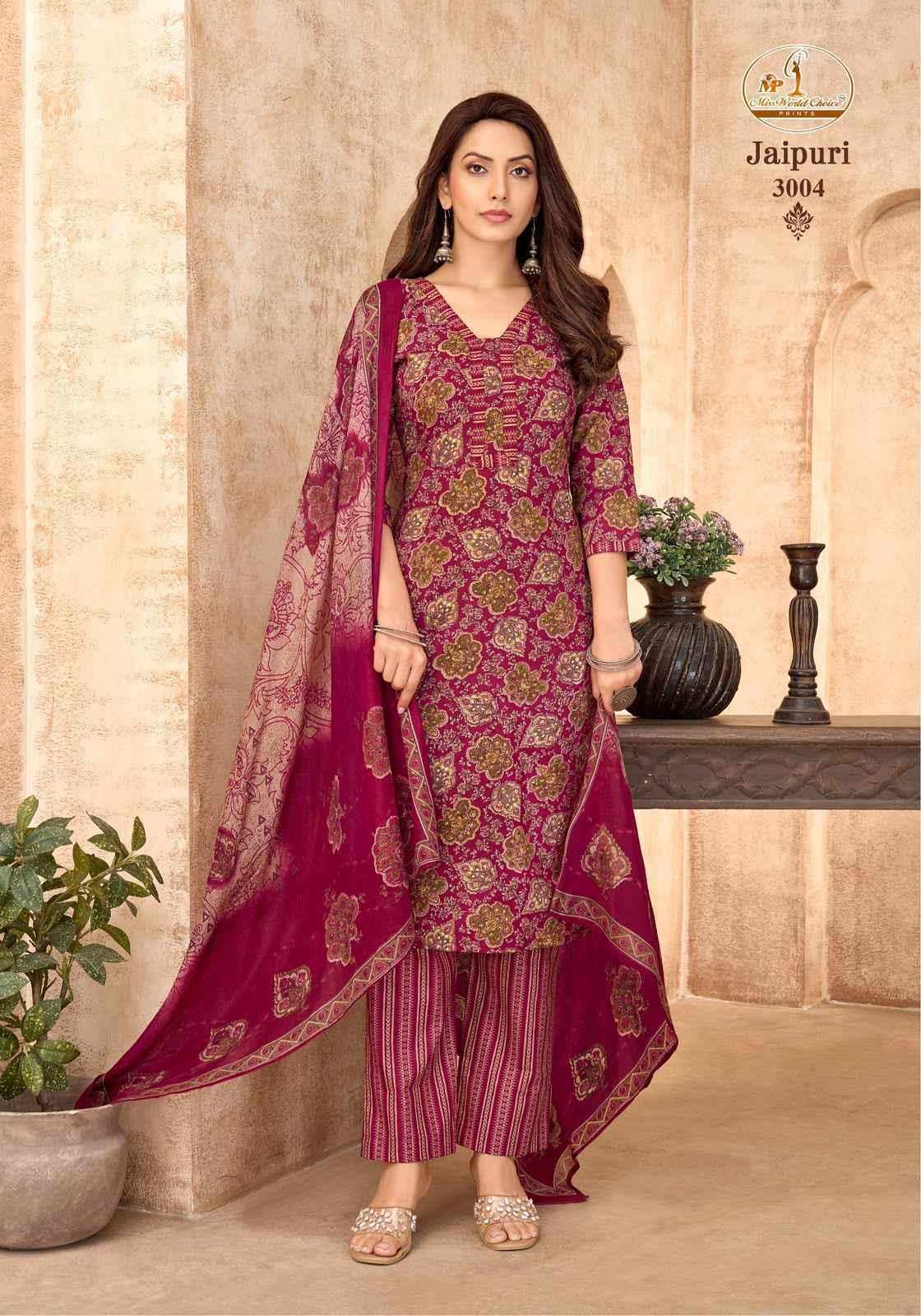 Miss World Choice Jaipuri Vol 3 Readymade Cotton Dress _ Surat Wholesale Market Price ( 10 Pcs Catalog )