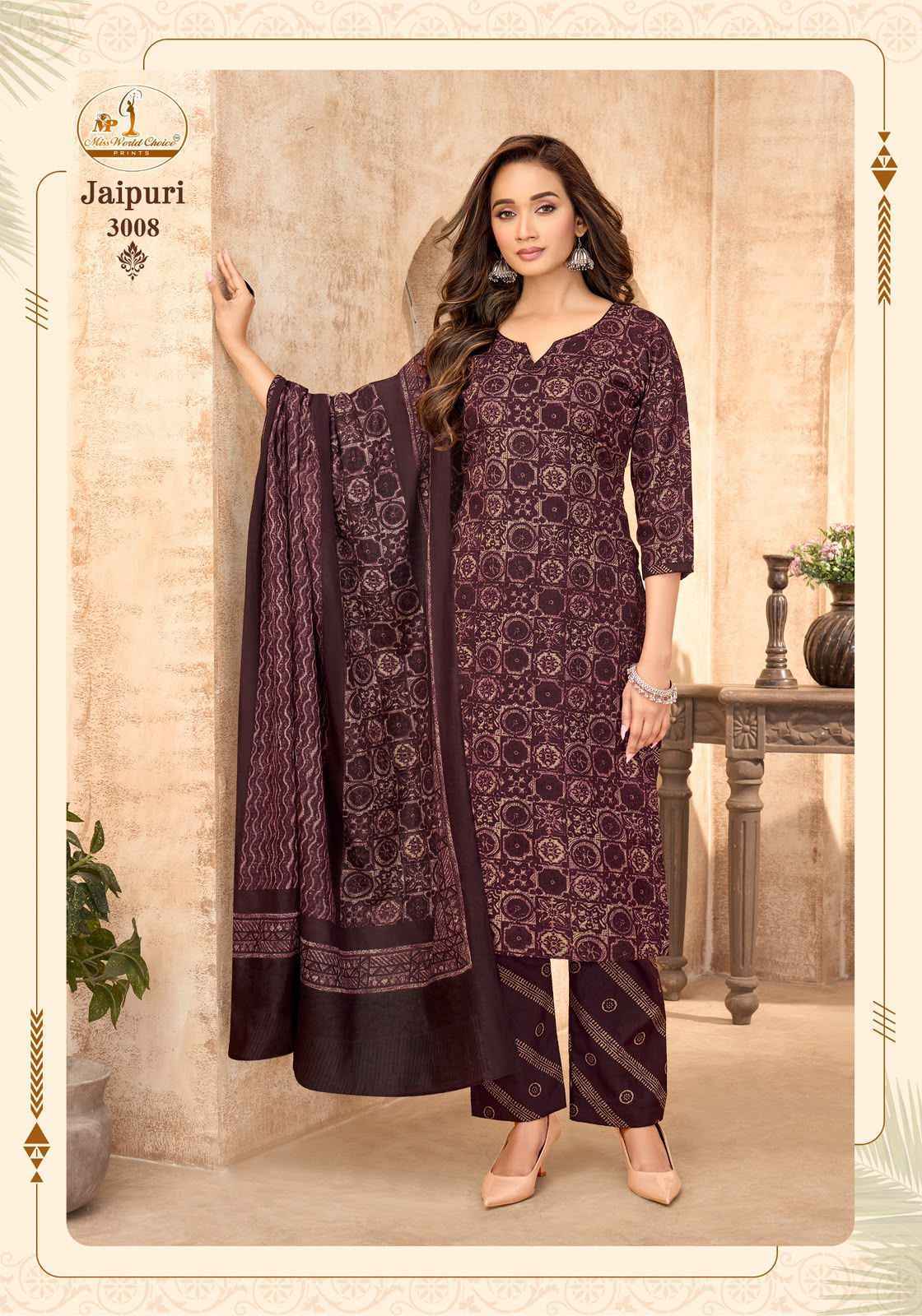 Miss World Choice Jaipuri Vol 3 Readymade Cotton Dress _ Surat Wholesale Market Price ( 10 Pcs Catalog )