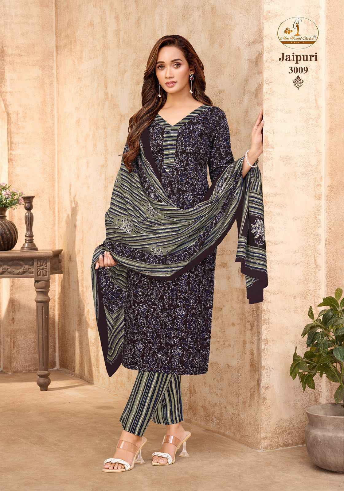 Miss World Choice Jaipuri Vol 3 Readymade Cotton Dress _ Surat Wholesale Market Price ( 10 Pcs Catalog )