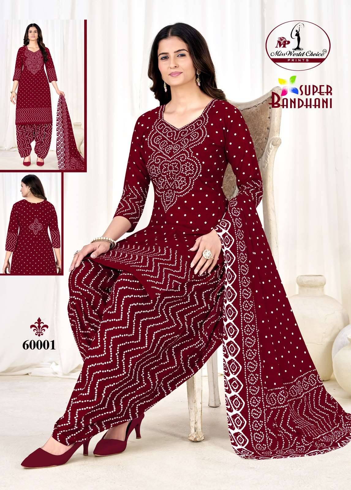 Miss World Choice Super Bandhani Vol 60 Dress Material 10 Pcs Catalog