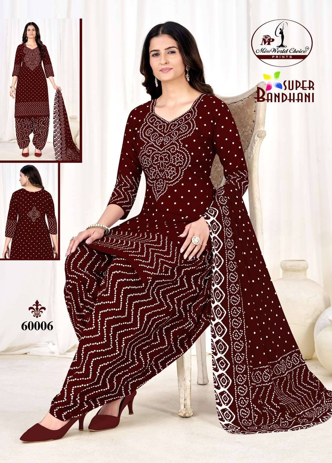 Miss World Choice Super Bandhani Vol 60 Dress Material 10 Pcs Catalog