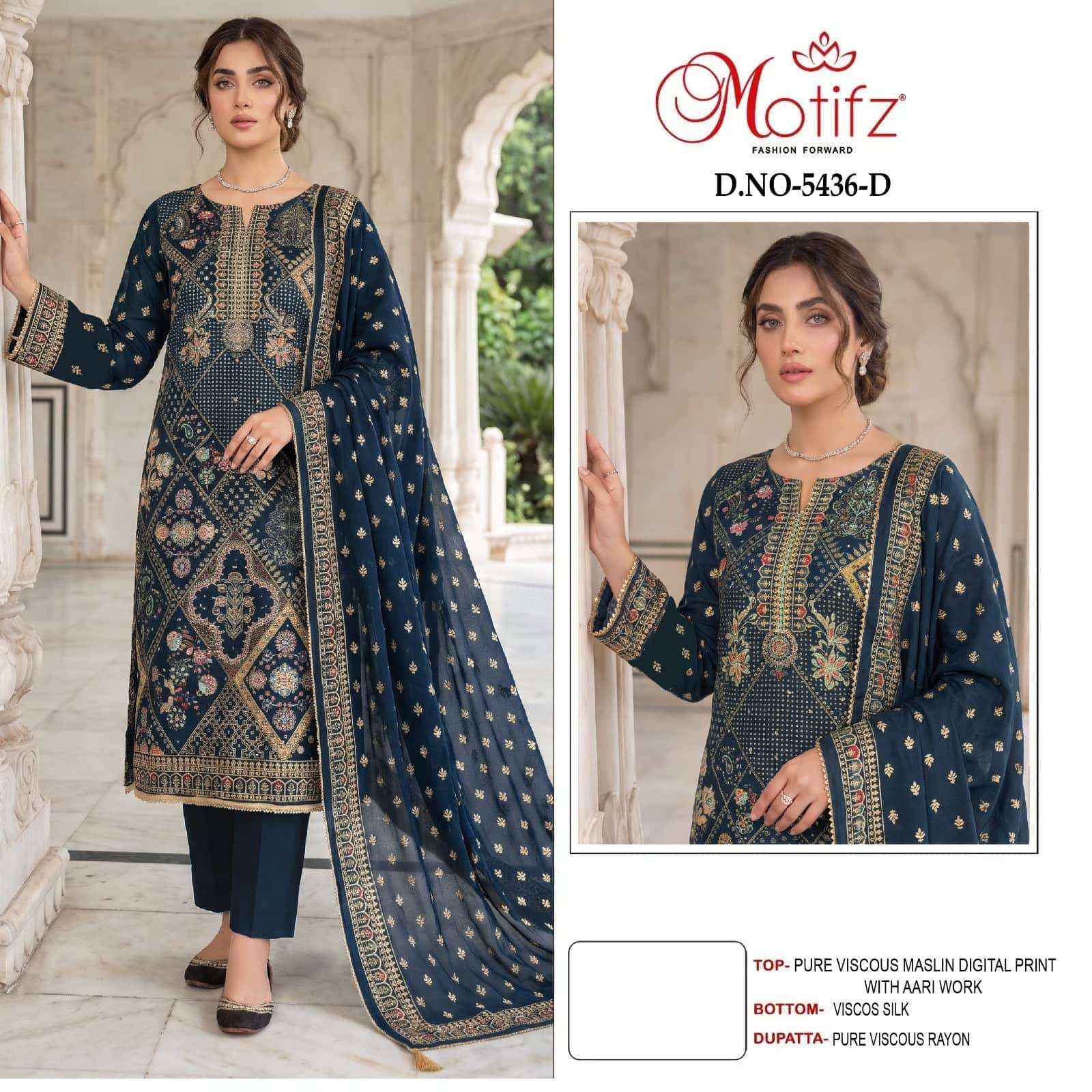 Motifz D 5436 Abcd Exclusive Pakistani Salwar Kameez 4 Pcs Catalog