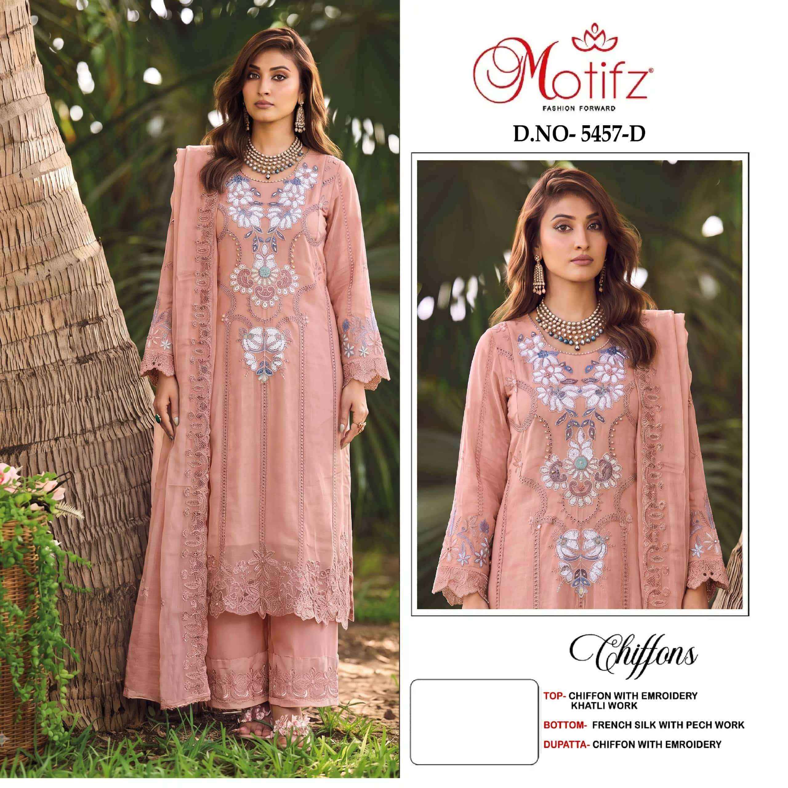 Motifz D 5457 Abcd Partywear Pakistani Dress Latest Catalogue 4 Pcs