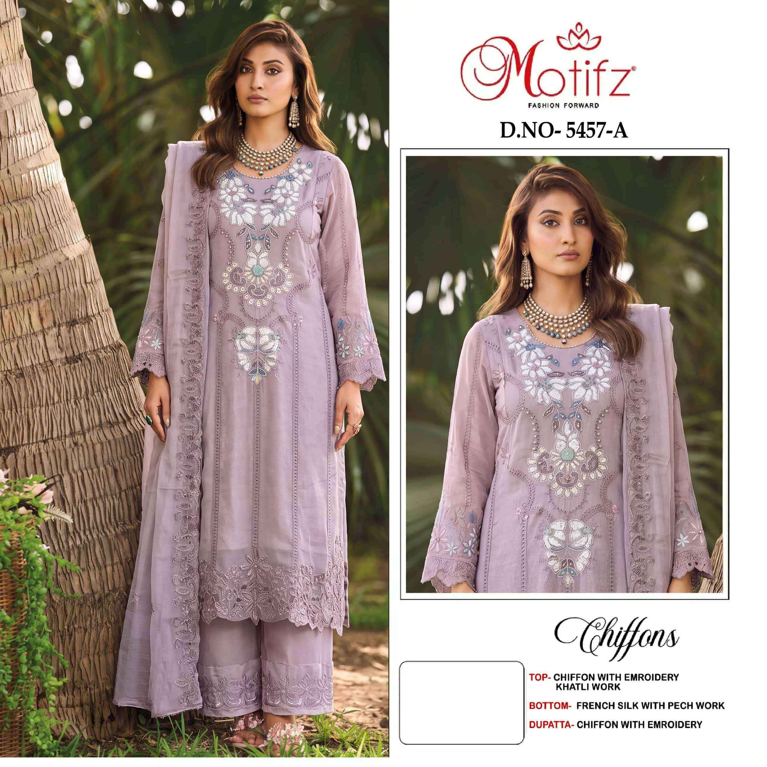Motifz D 5457 Abcd Partywear Pakistani Dress Latest Catalogue 4 Pcs