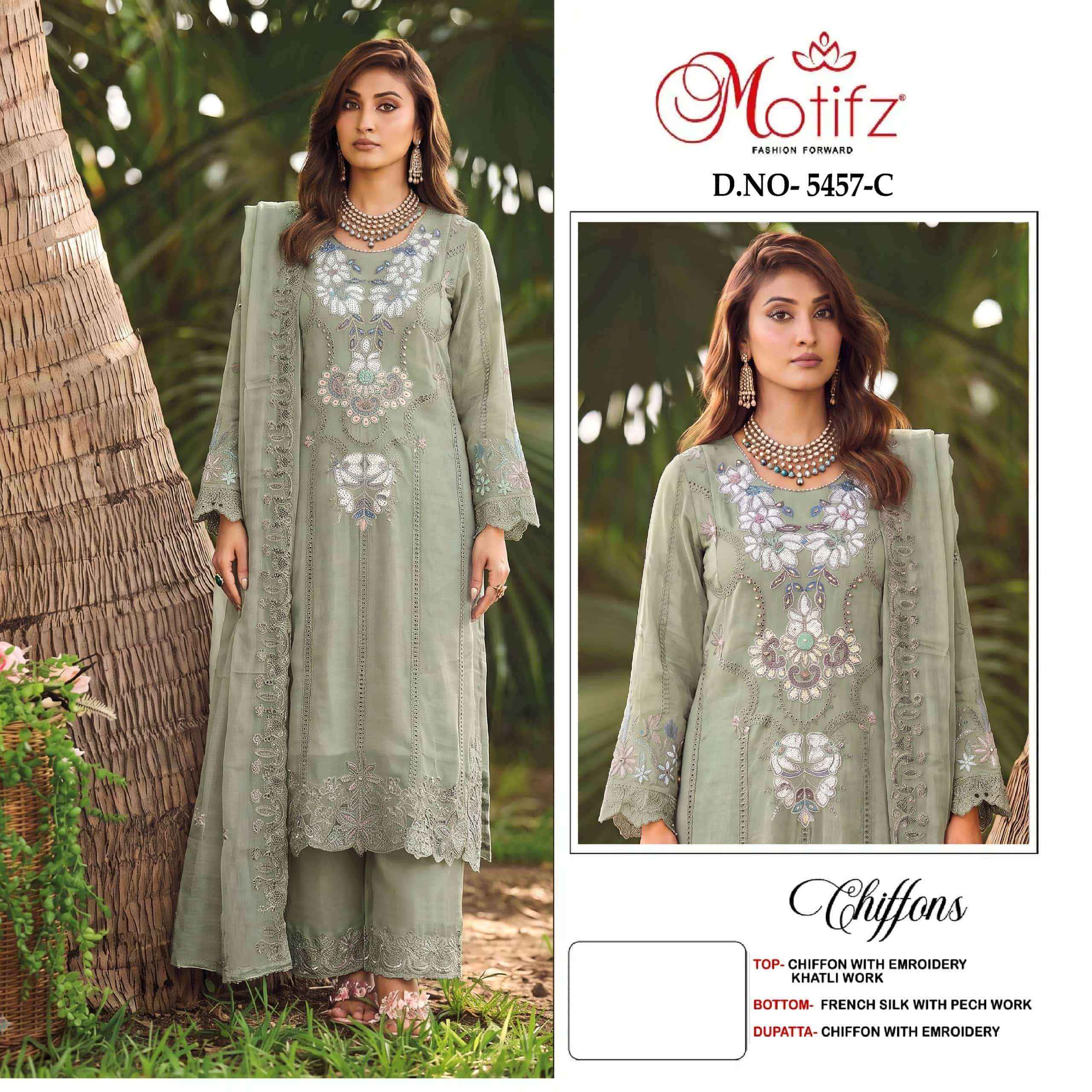 Motifz D 5457 Abcd Partywear Pakistani Dress Latest Catalogue 4 Pcs