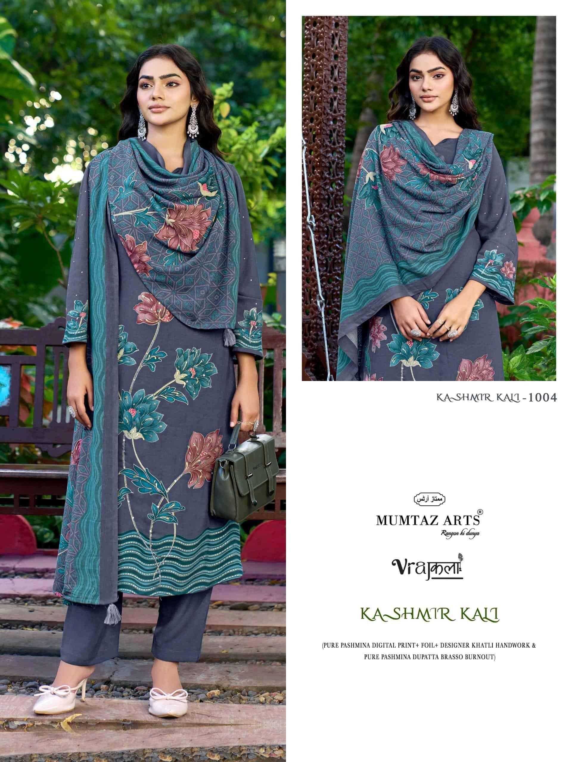 Mumtaz Arts Kashmir Kali Digital Printed Pure Pashmina Winter Salwar Suit _ Surat Wholesale Market  4 Pcs Catalog 