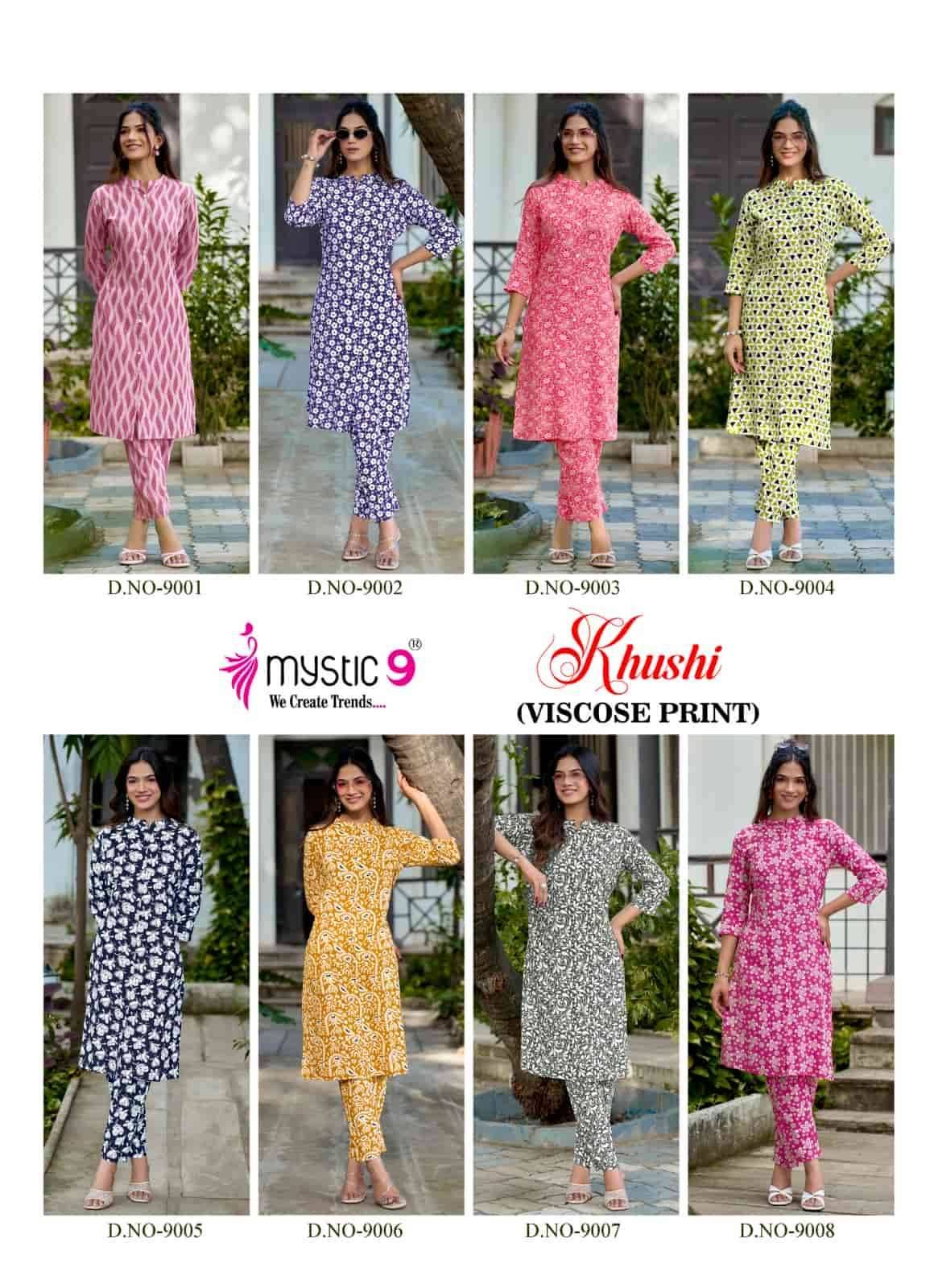 Mystic 9 Khushi Vol 9 Exclusive Printed Cord Set  8 Pcs Catalog 