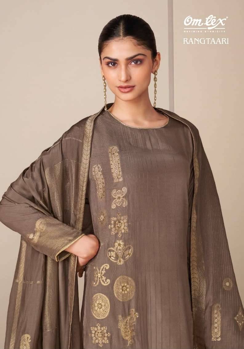 Omtex Rangtaari Exclusive Muslin Jacquard Salwar Suit _ Surat Wholesale Market Price ( 4 Pcs Catalog )