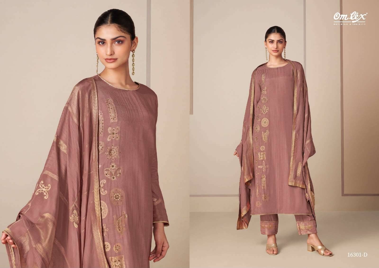 Omtex Rangtaari Exclusive Muslin Jacquard Salwar Suit _ Surat Wholesale Market Price ( 4 Pcs Catalog )